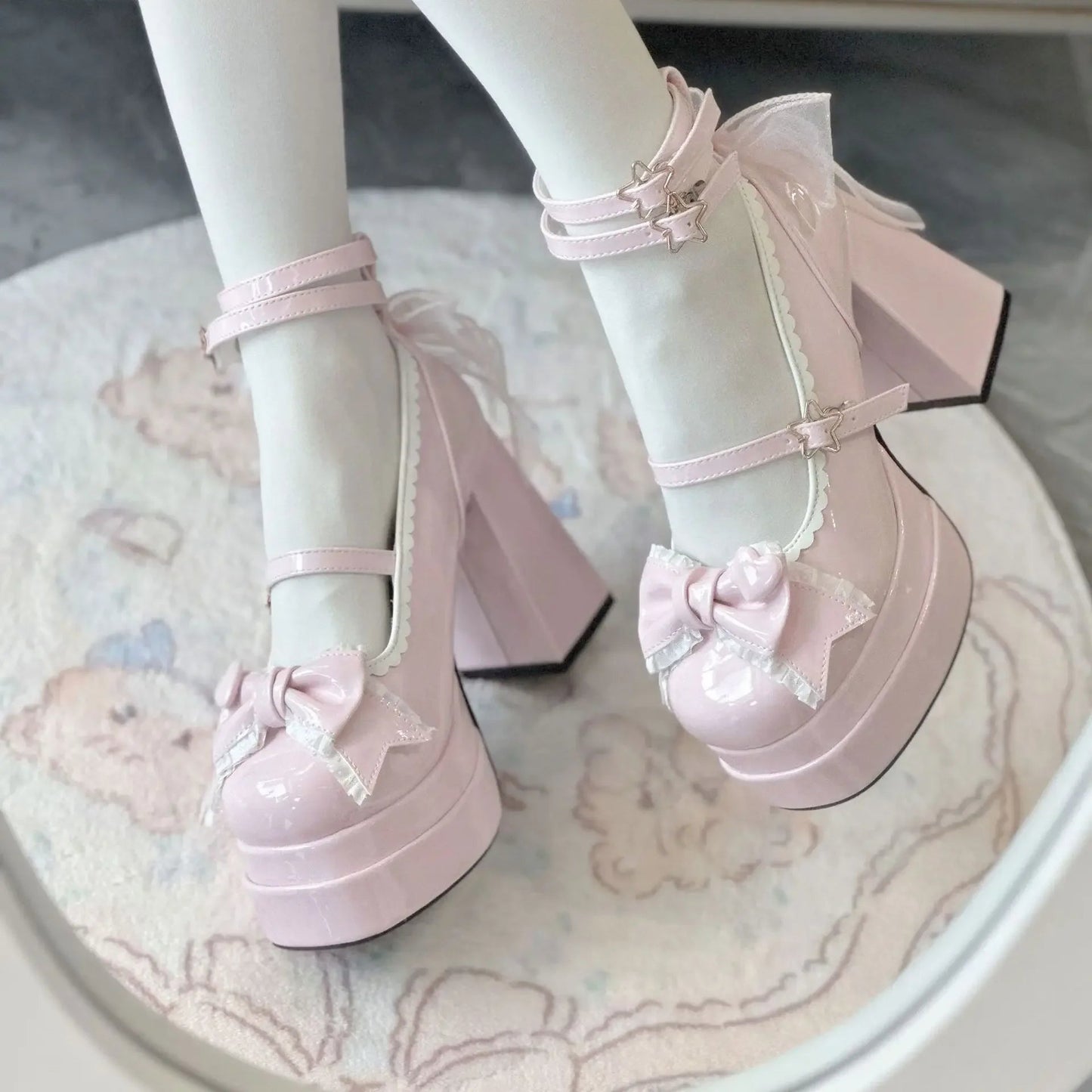 Synthetic Leather Lolita Gothic Tall Heel