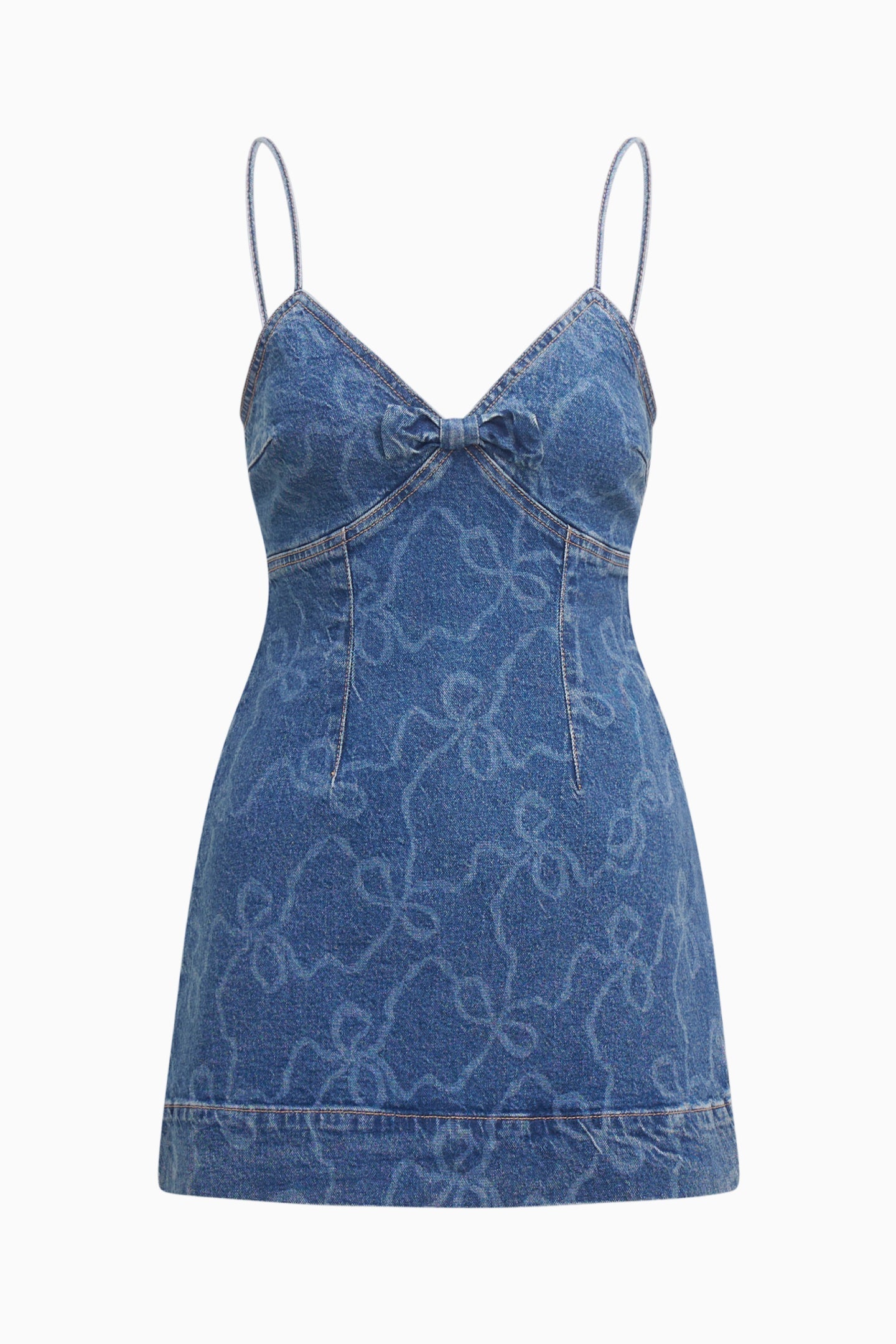 Solina Denim Bow Mini Dress