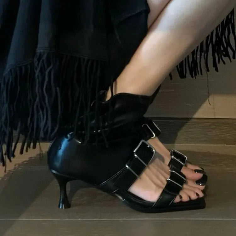 Square Toe Slingback Mysterious High Heel