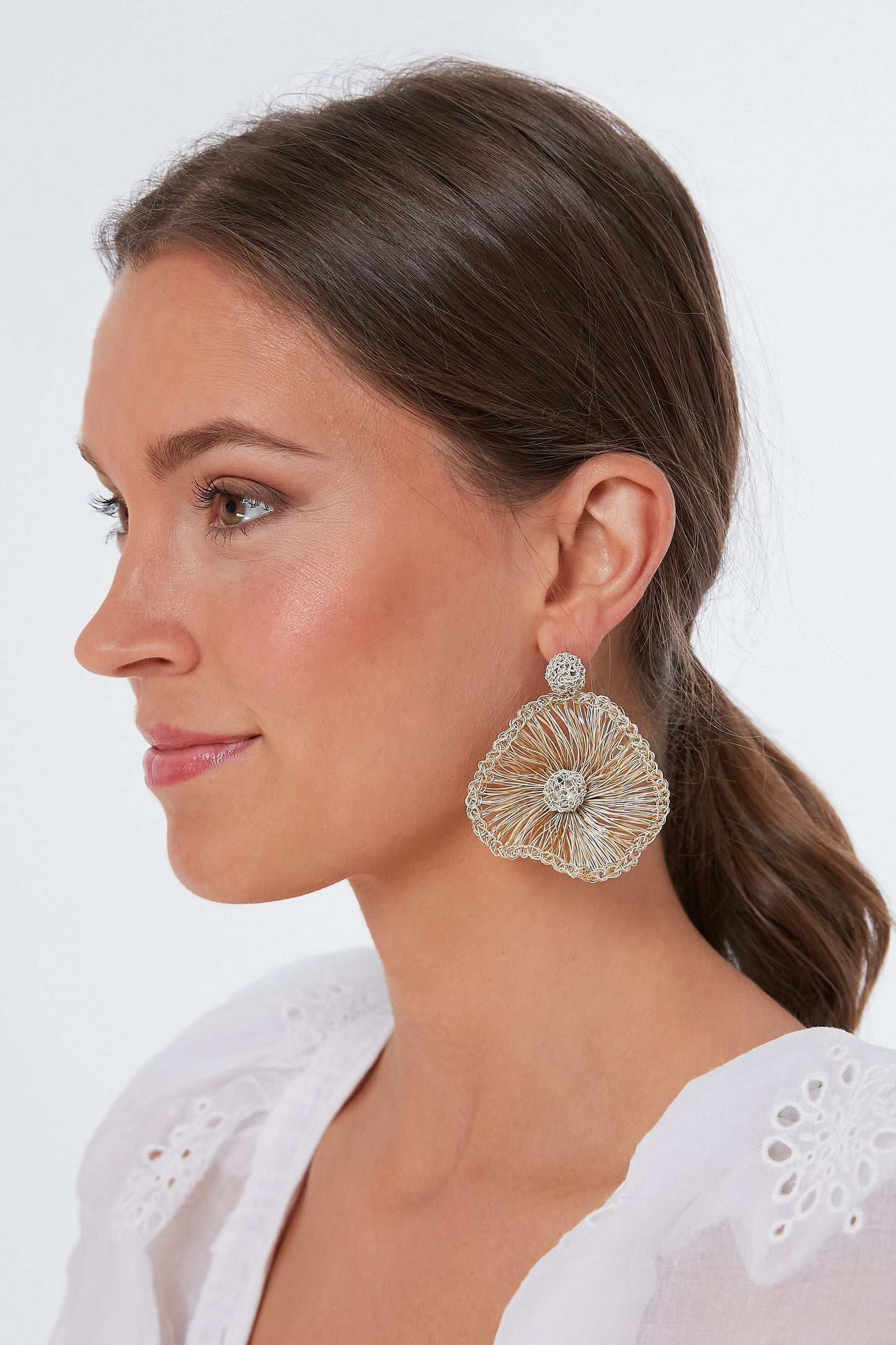 Abstract Gold Flower Earrings