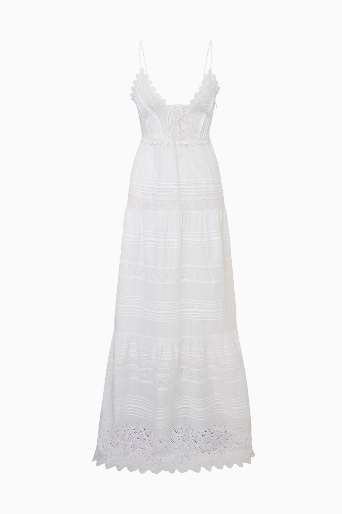 Terria Cotton Scalloped Maxi Dress