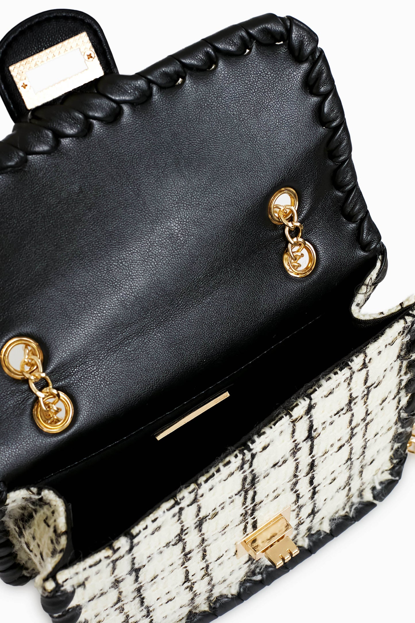 Black and White Tweed Marjorie Bag