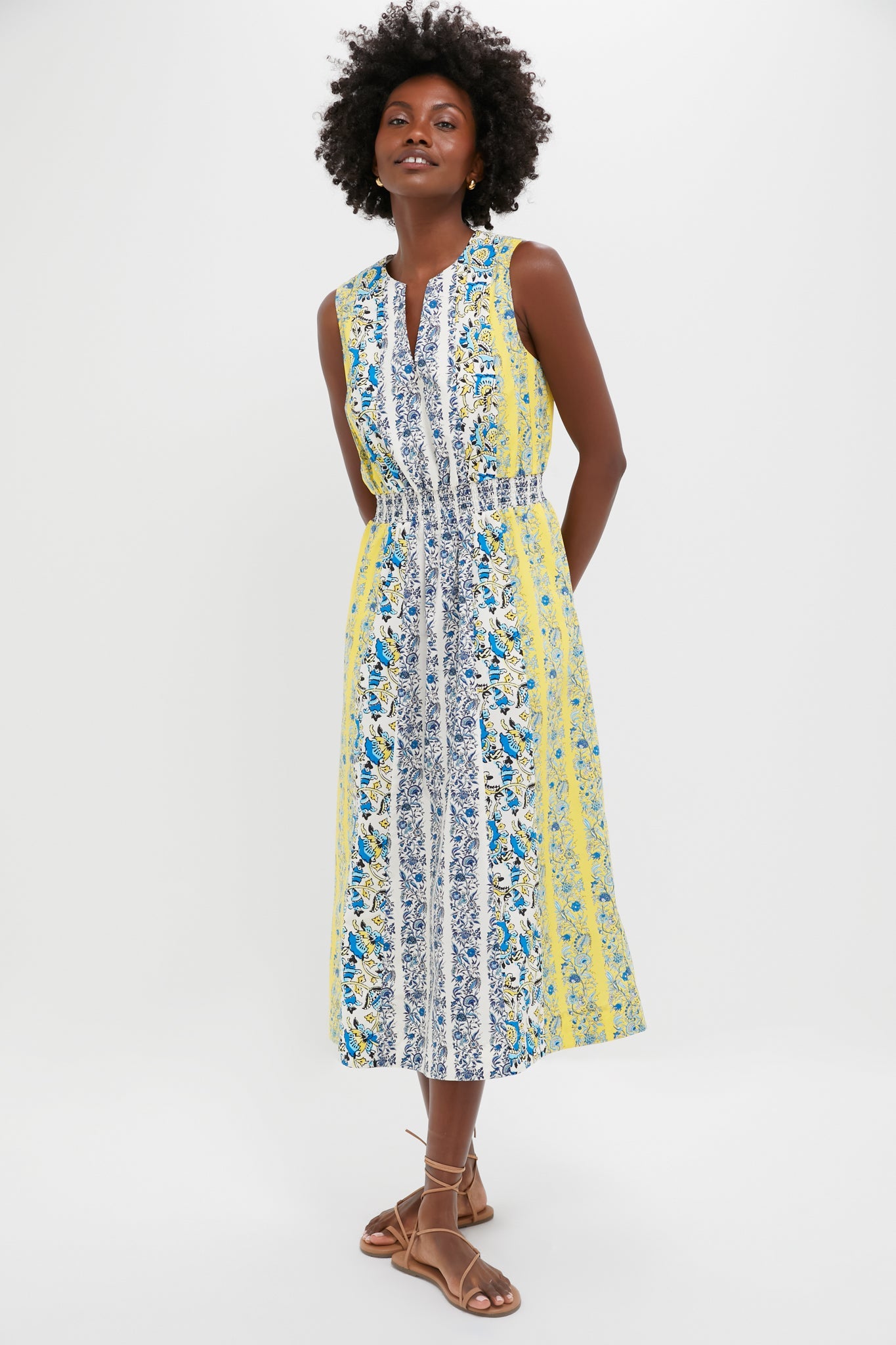 Goldenrod Chintz Stripe Arrietta Dress