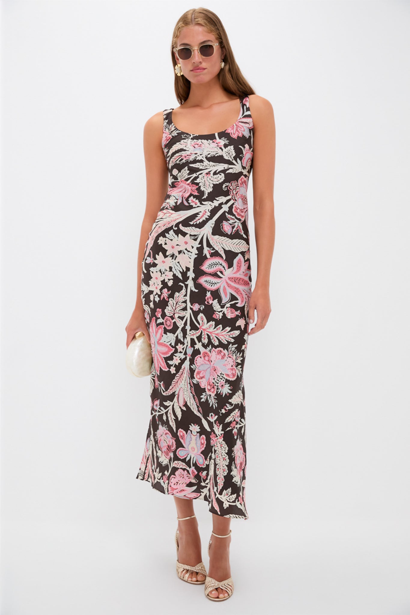 Adele Terra Floral Silk Dress