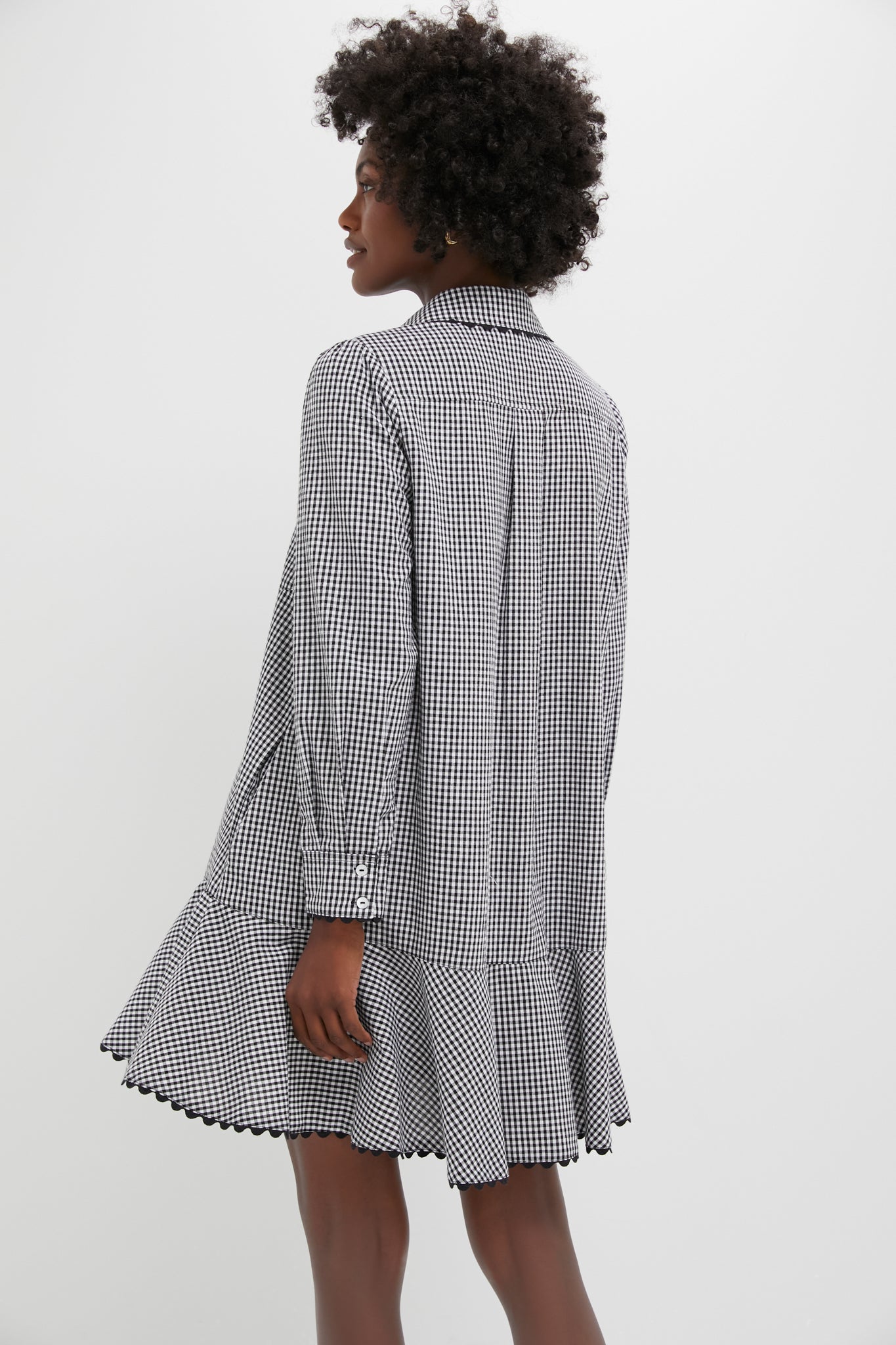Black Gingham Ric Rac Callahan Shirt Dress