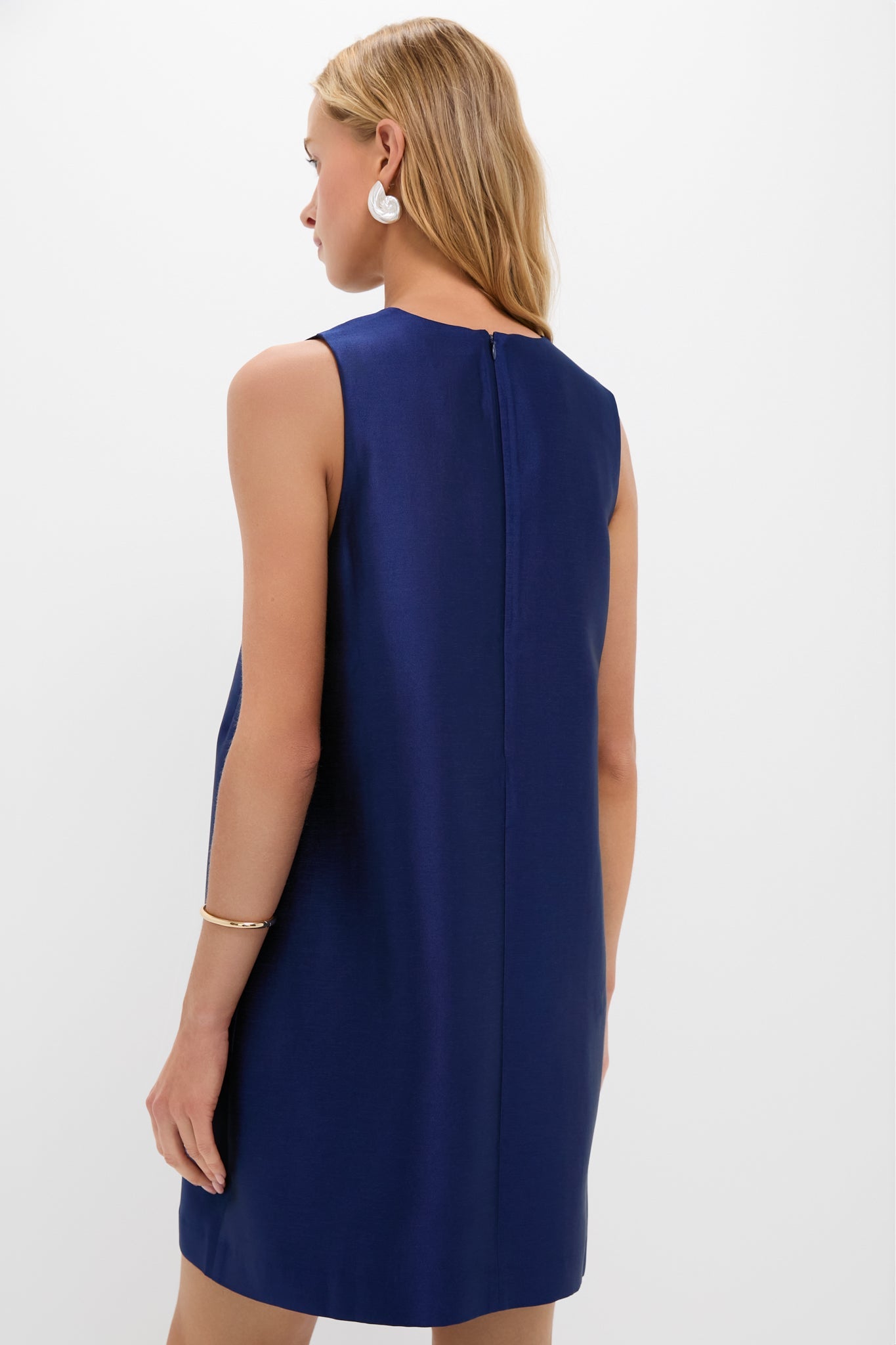 Navy Dupioni Marlowe Dress