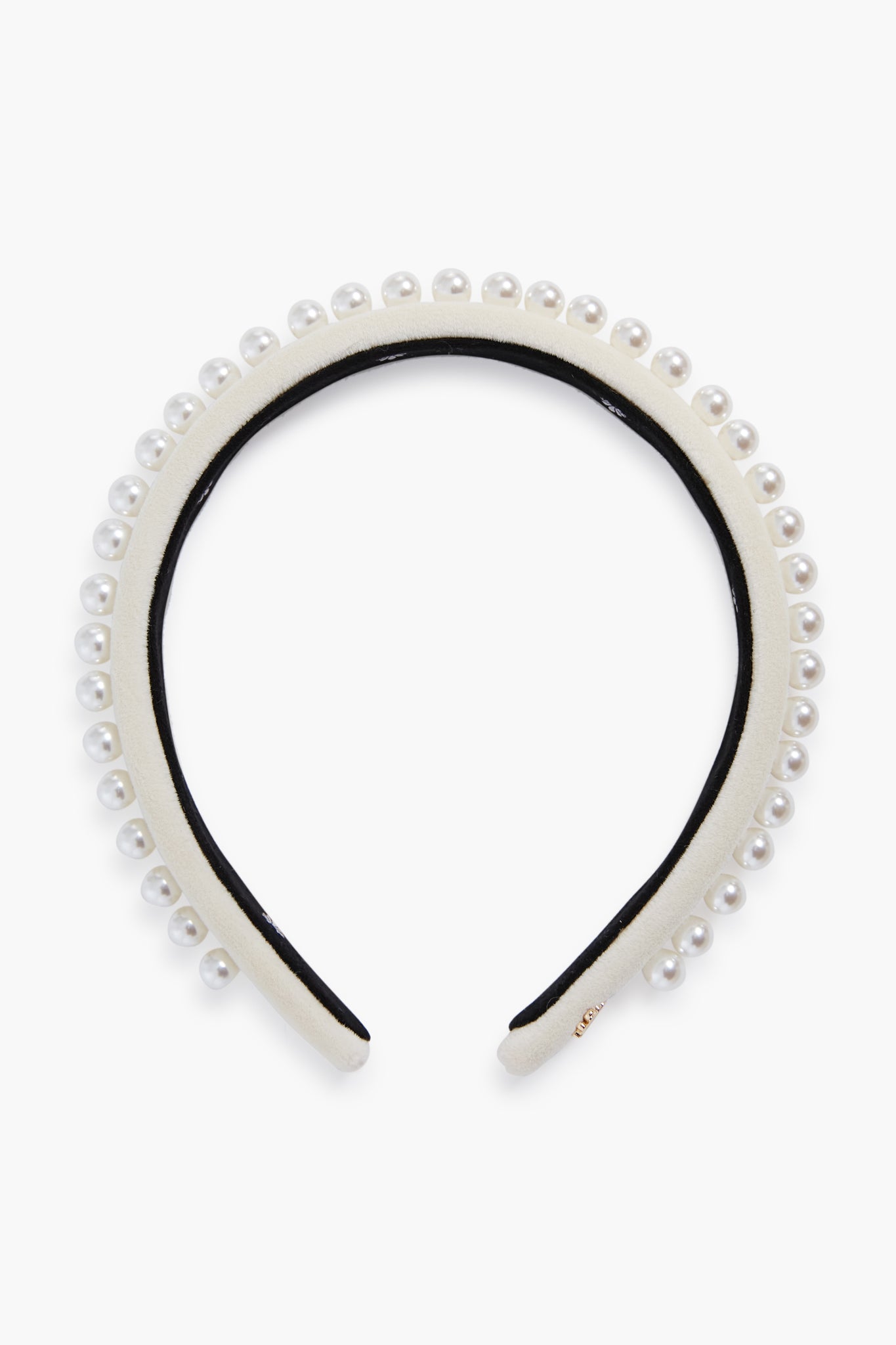 Ivory Pearl Embellished Velvet Gigi Headband