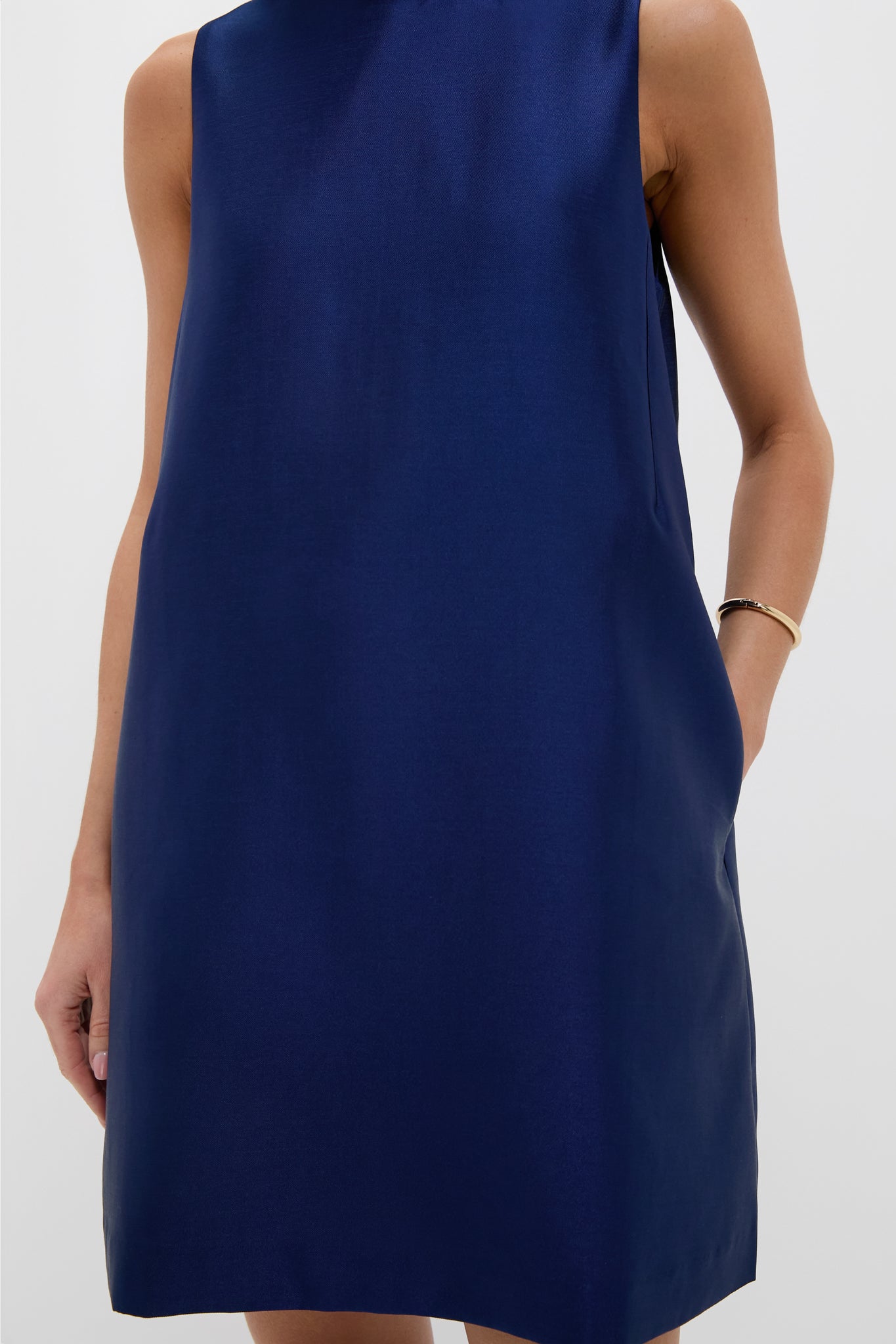 Navy Dupioni Marlowe Dress