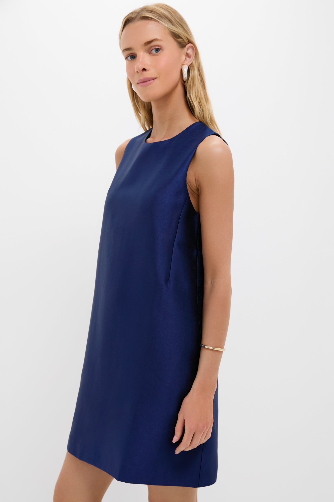 Navy Dupioni Marlowe Dress