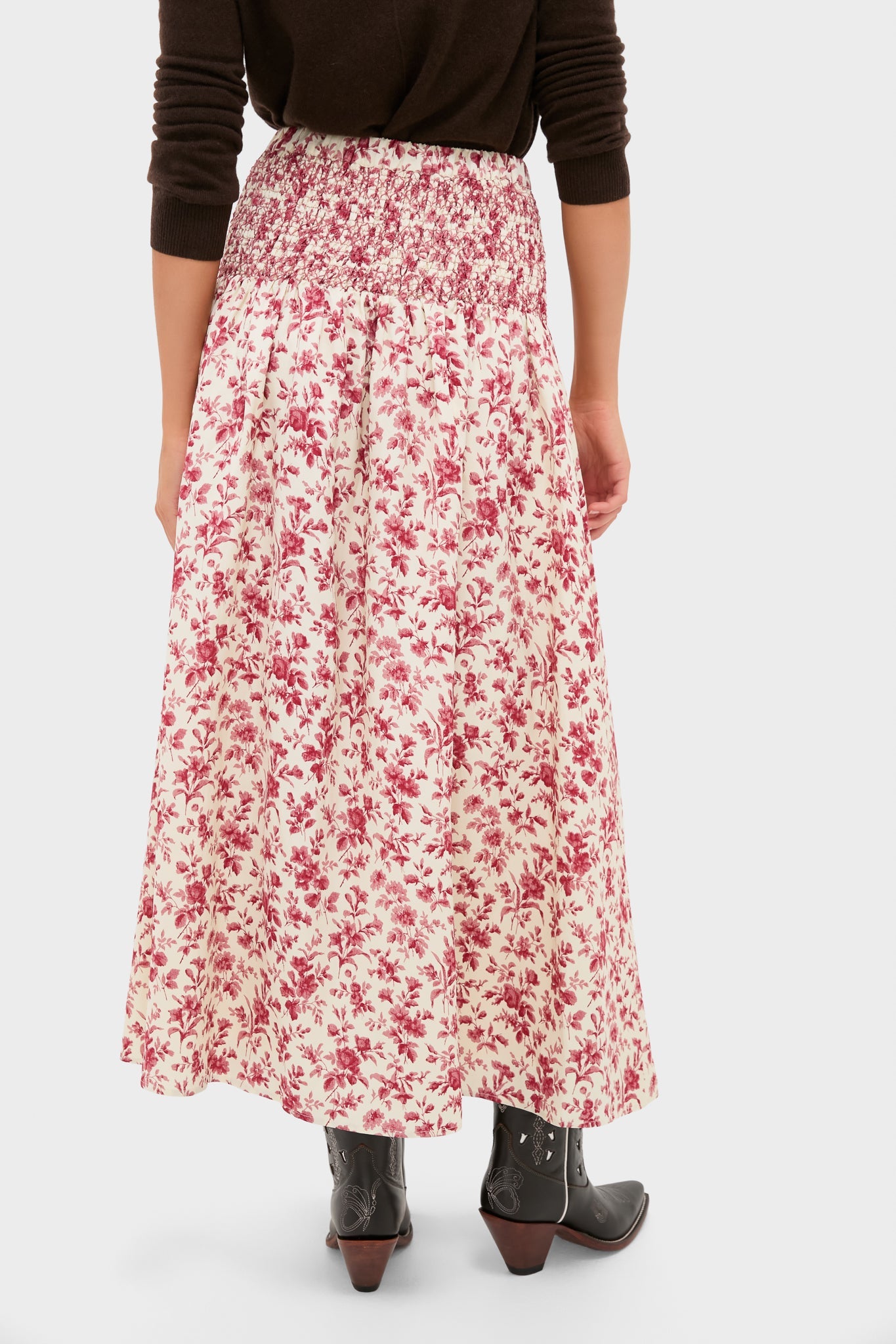 Pomegranate Bloom Smocked Benson Skirt