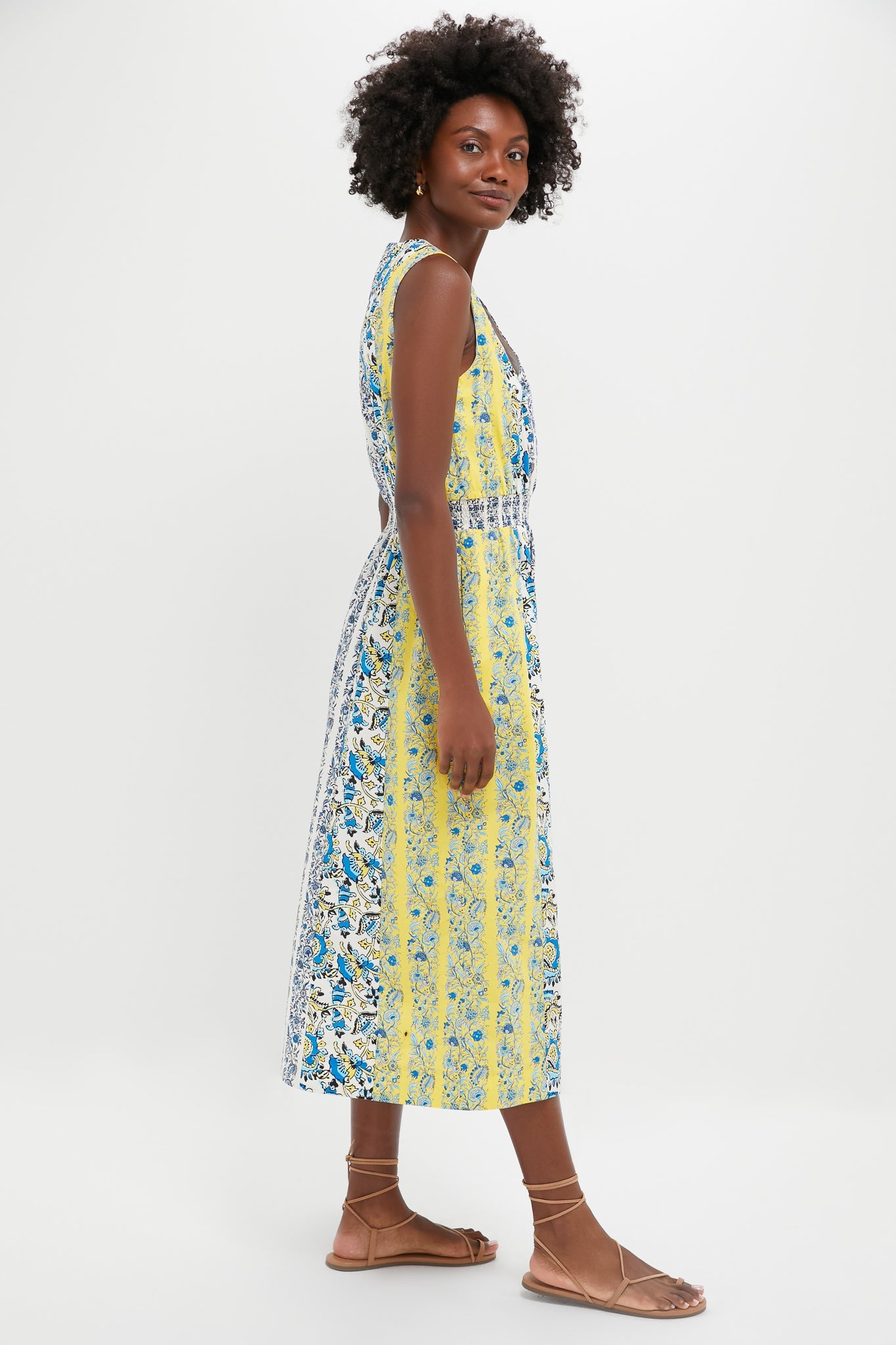 Goldenrod Chintz Stripe Arrietta Dress