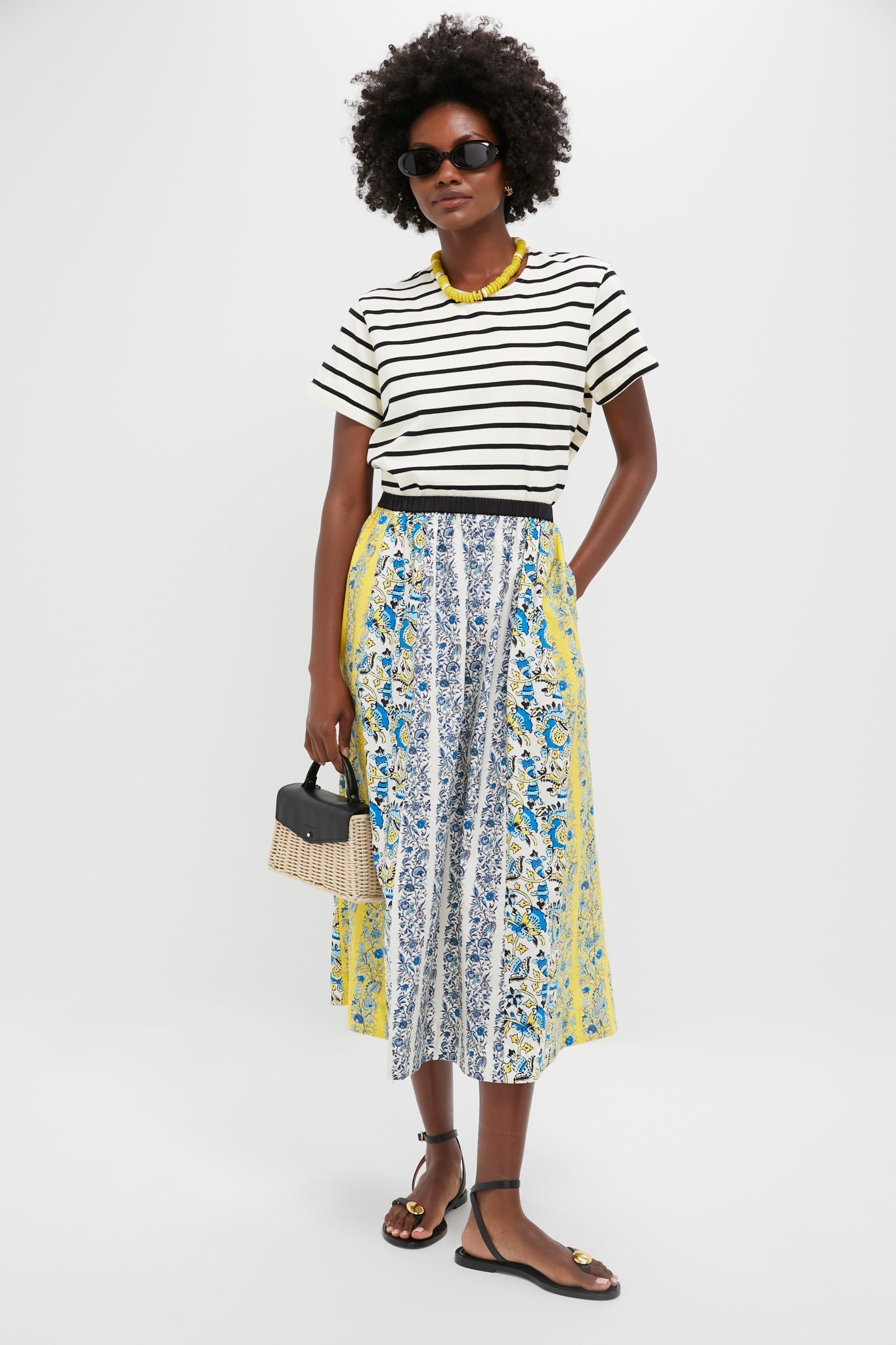 Goldenrod Chintz Stripe Gibbons Skirt