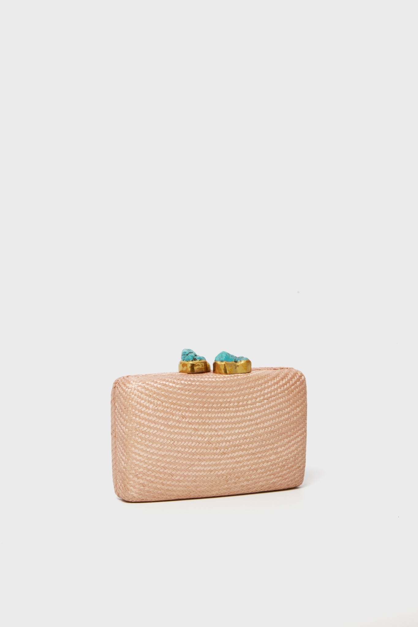 Toast Jen Straw Clutch with Turquoise Stones