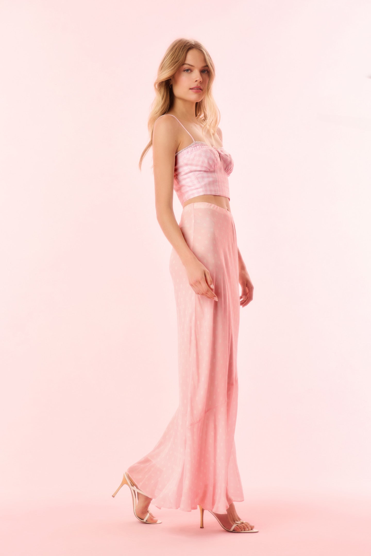 Tesleigh Chiffon Polkadot Maxi Skirt