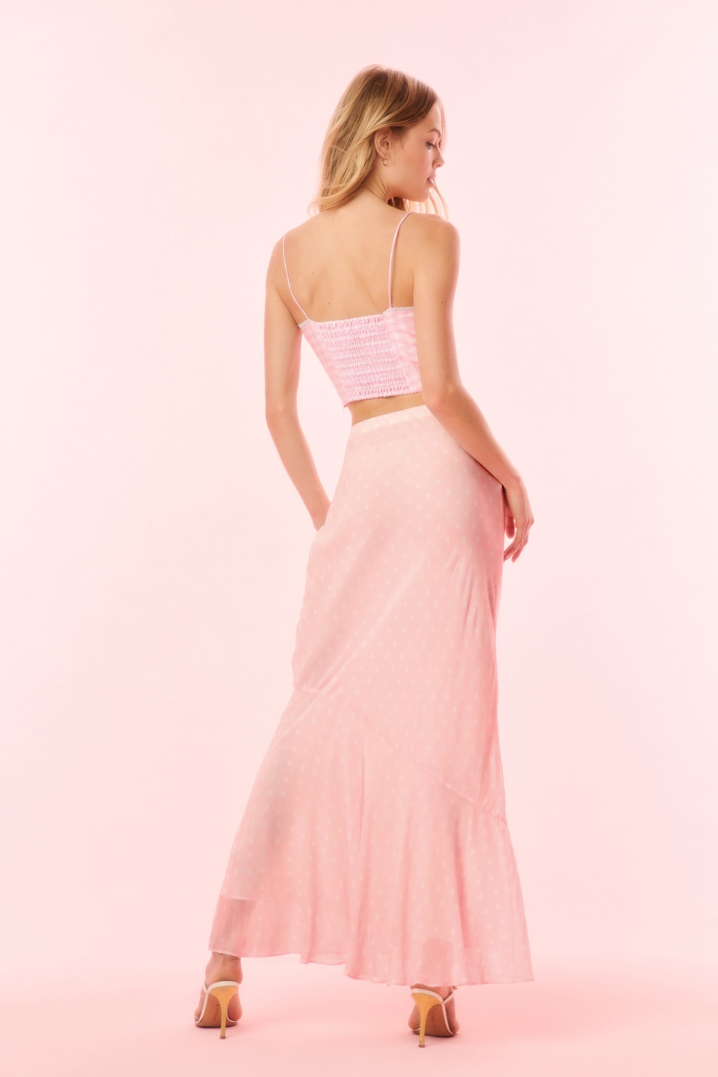 Tesleigh Chiffon Polkadot Maxi Skirt