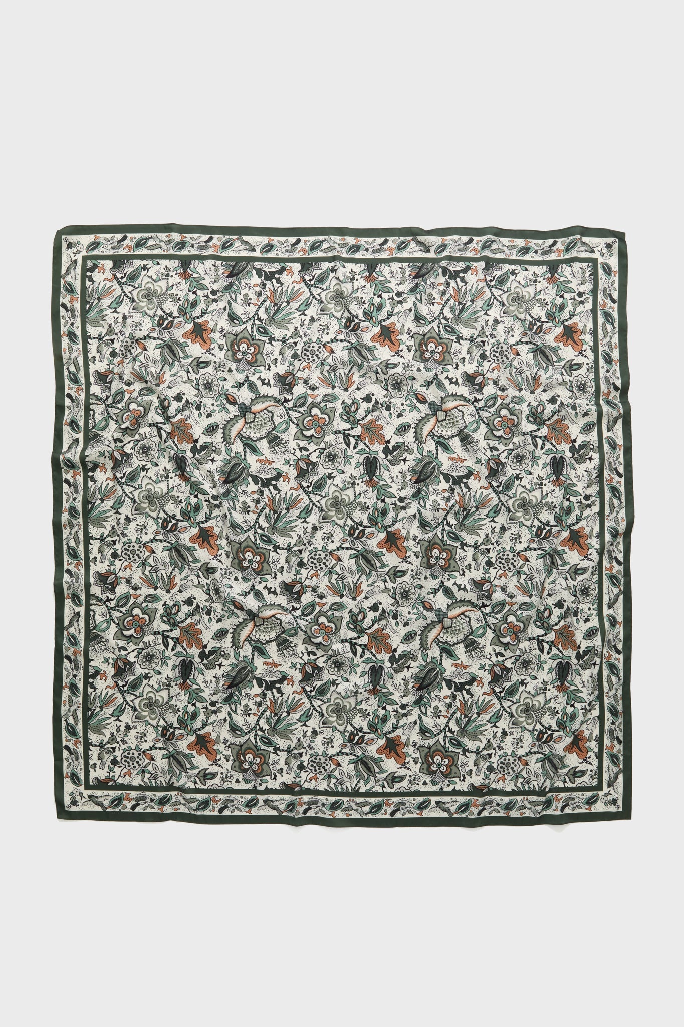 Olive Folk Floral Large Scarf