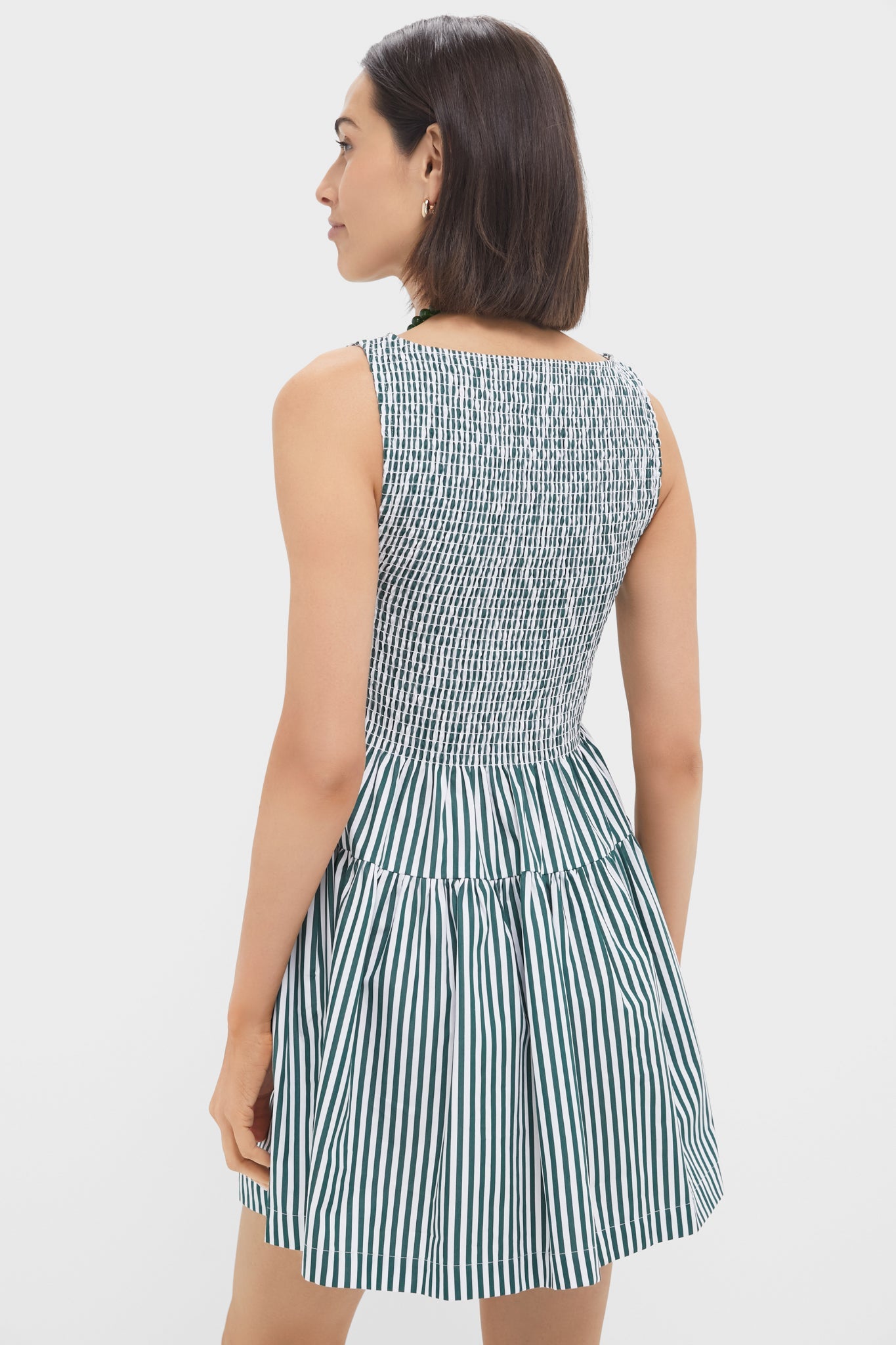 Green Stripe Cosima Mini Nap Dress