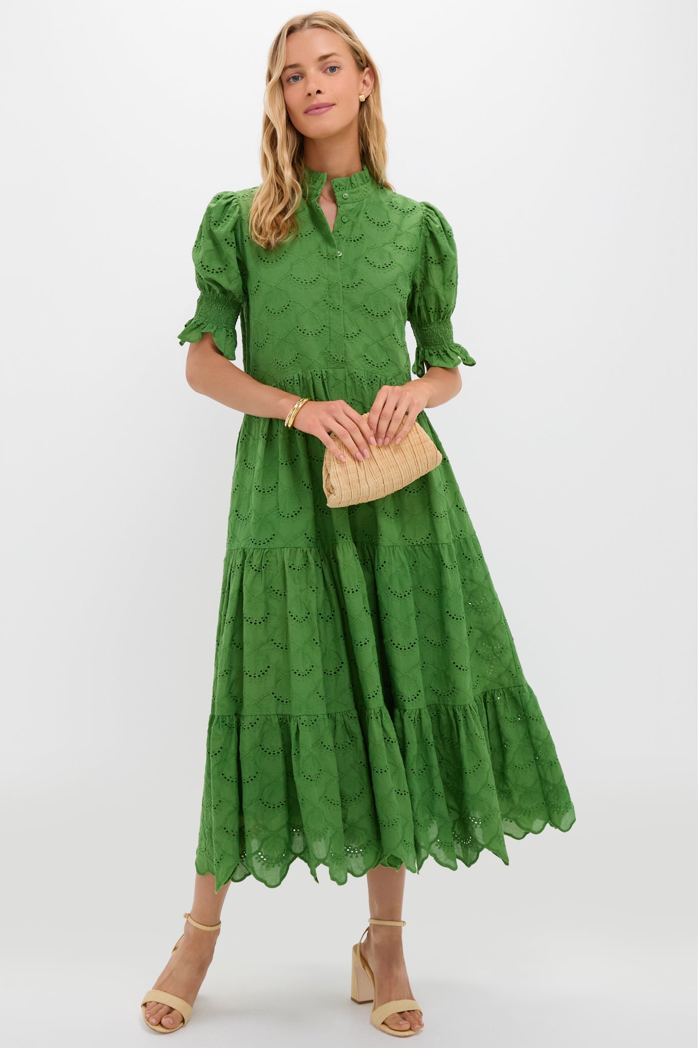Fern Green Eyelet Bennett Maxi Dress