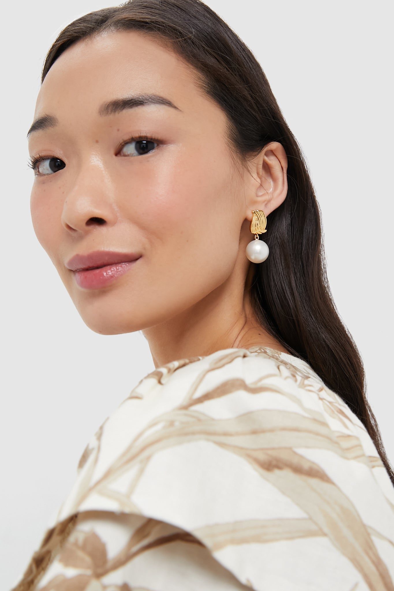 Gold and Pearl Catalina Earrings