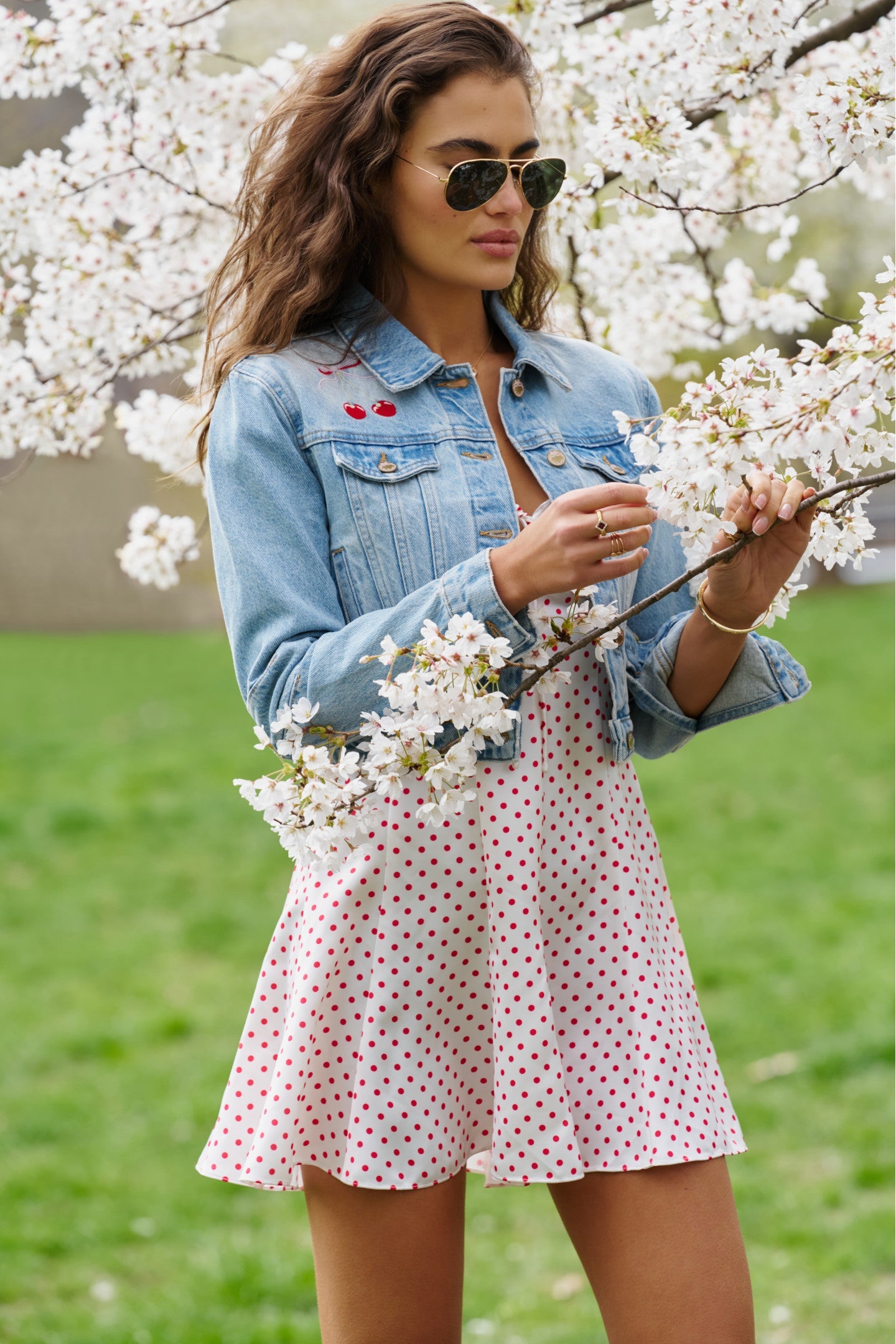 Bardot Cherry Denim Jacket