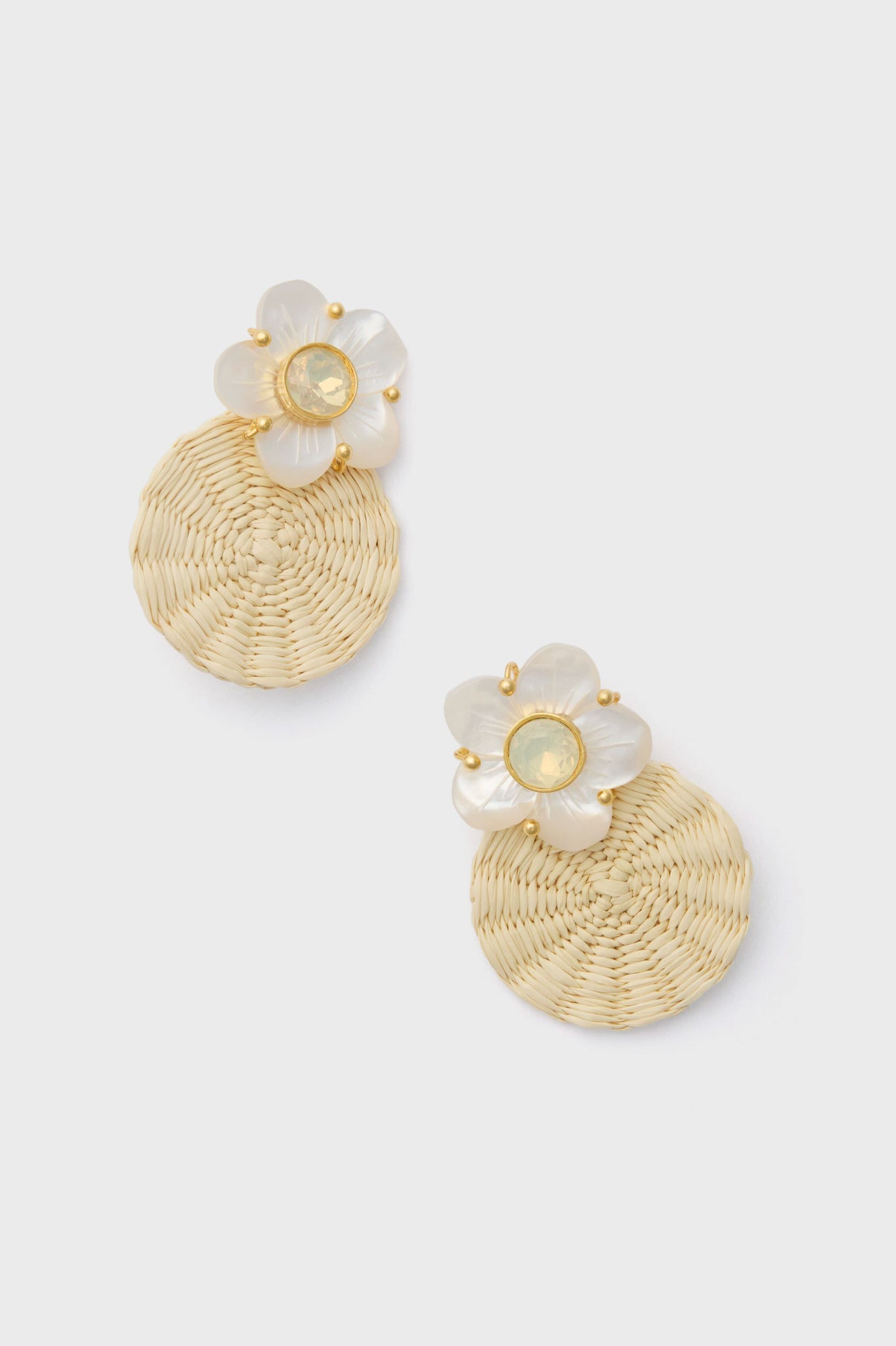 Natural Shell Garden Iraca Studs