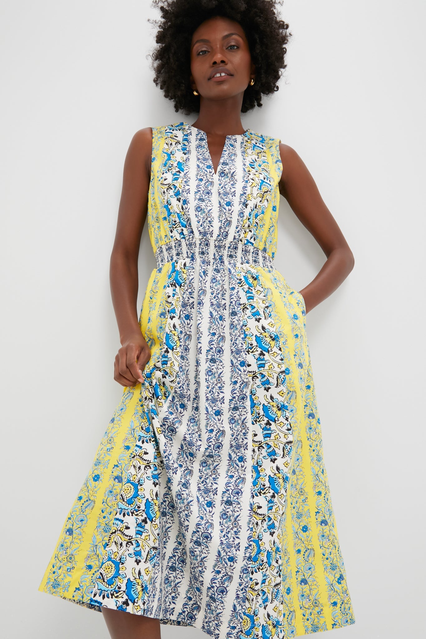 Goldenrod Chintz Stripe Arrietta Dress