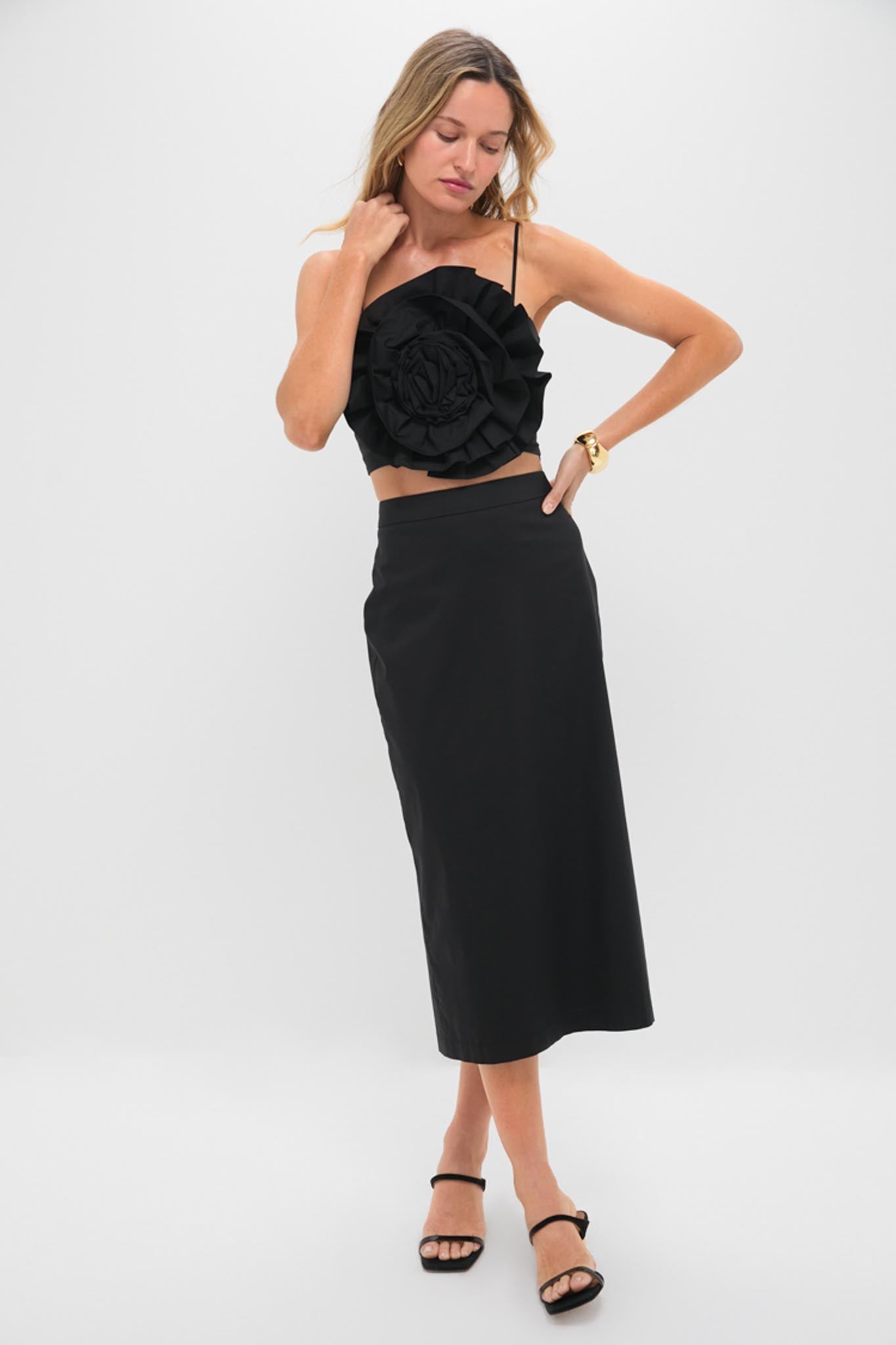 Black Rosie Midi Skirt