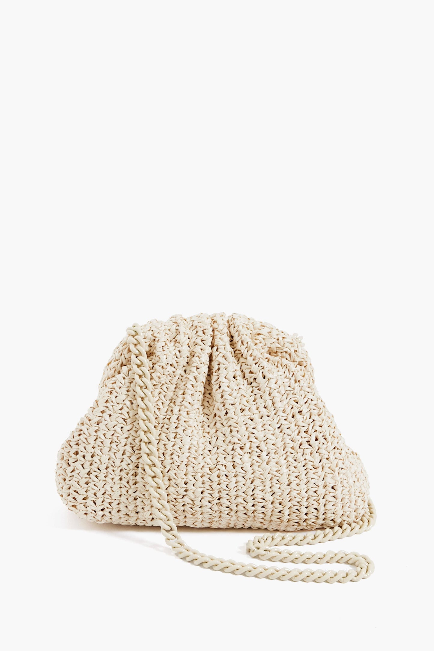 Ecru Mini Game Crochet Solid Clutch