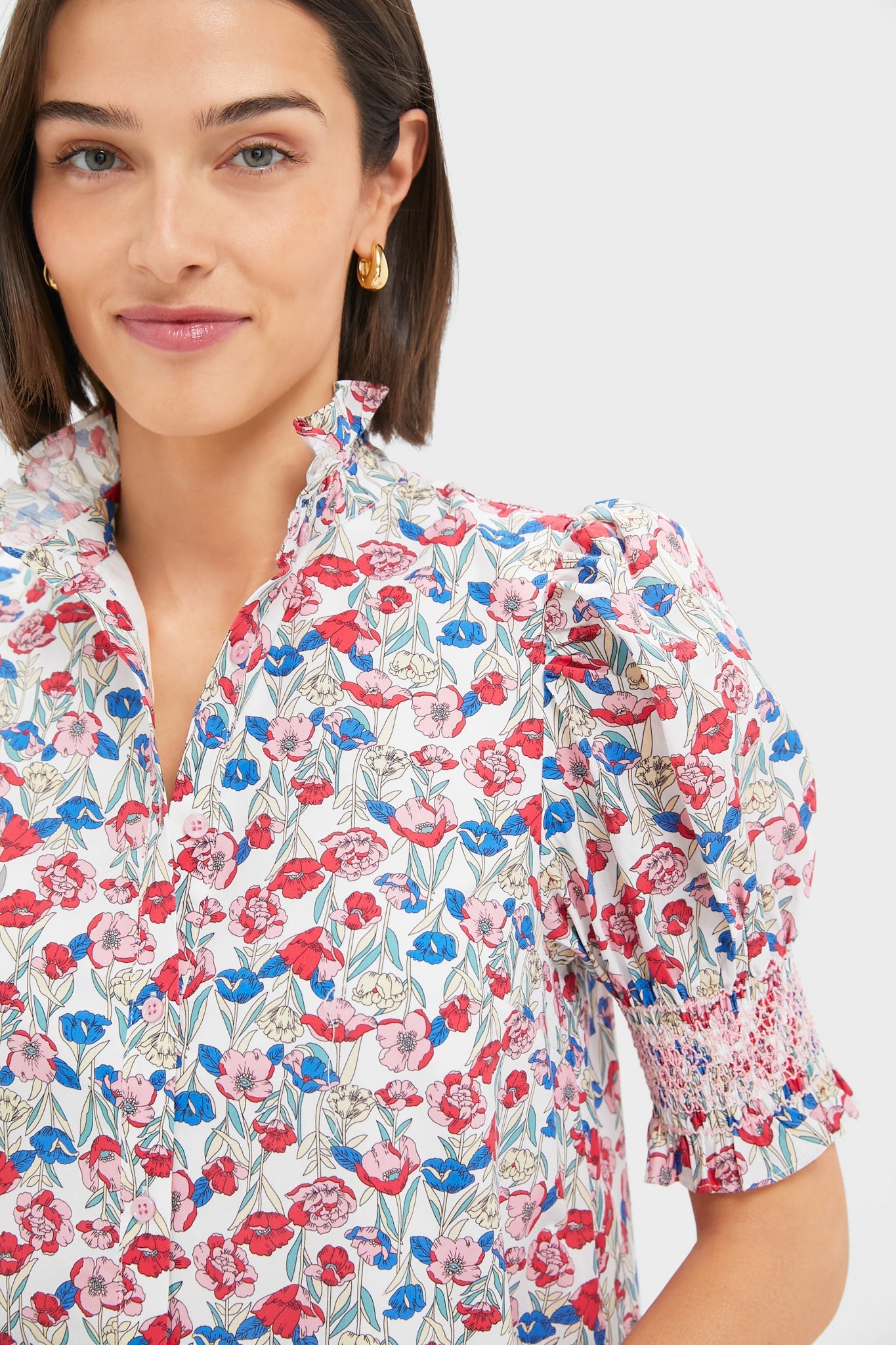 Red & Blue Clover Floral Mini Lou Lou Dress