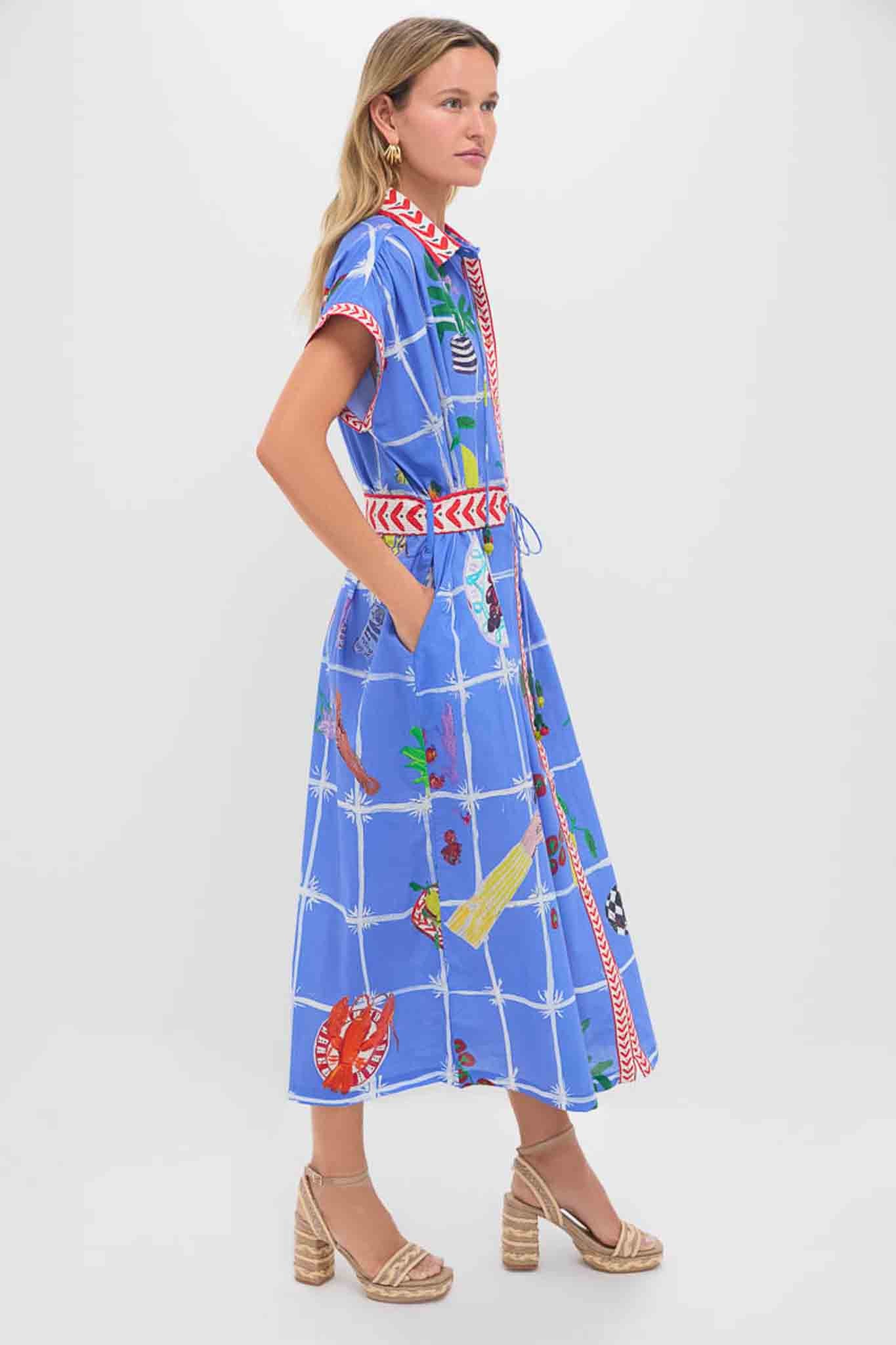 Picnic Blue Valerie Kaftan