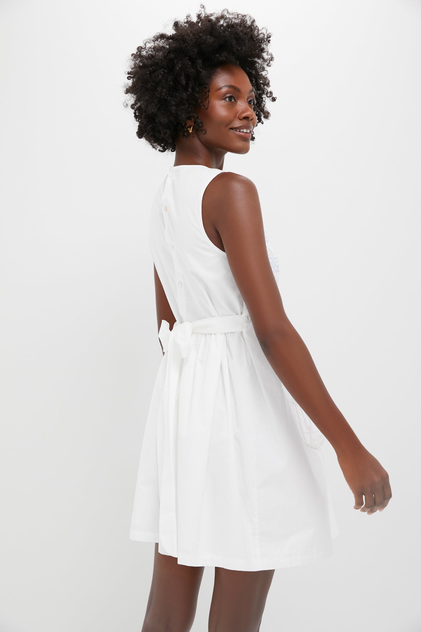 White Smocked Susannah Mini Dress