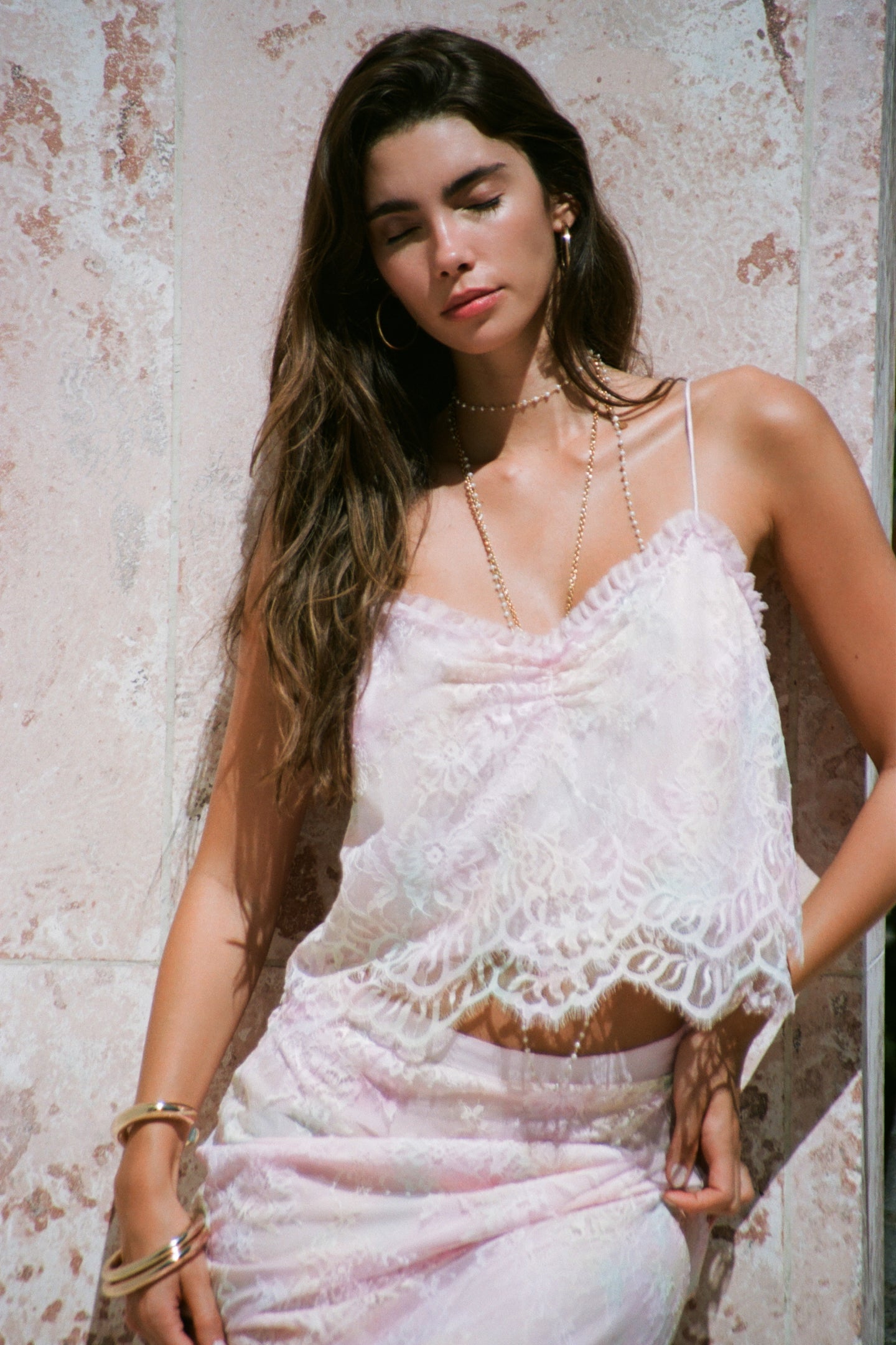 Ferni Tie-Dye Lace Cami Top