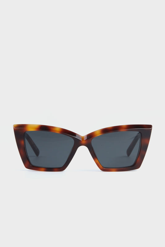 Shiny Medium Havana Cat Eye Sunglasses