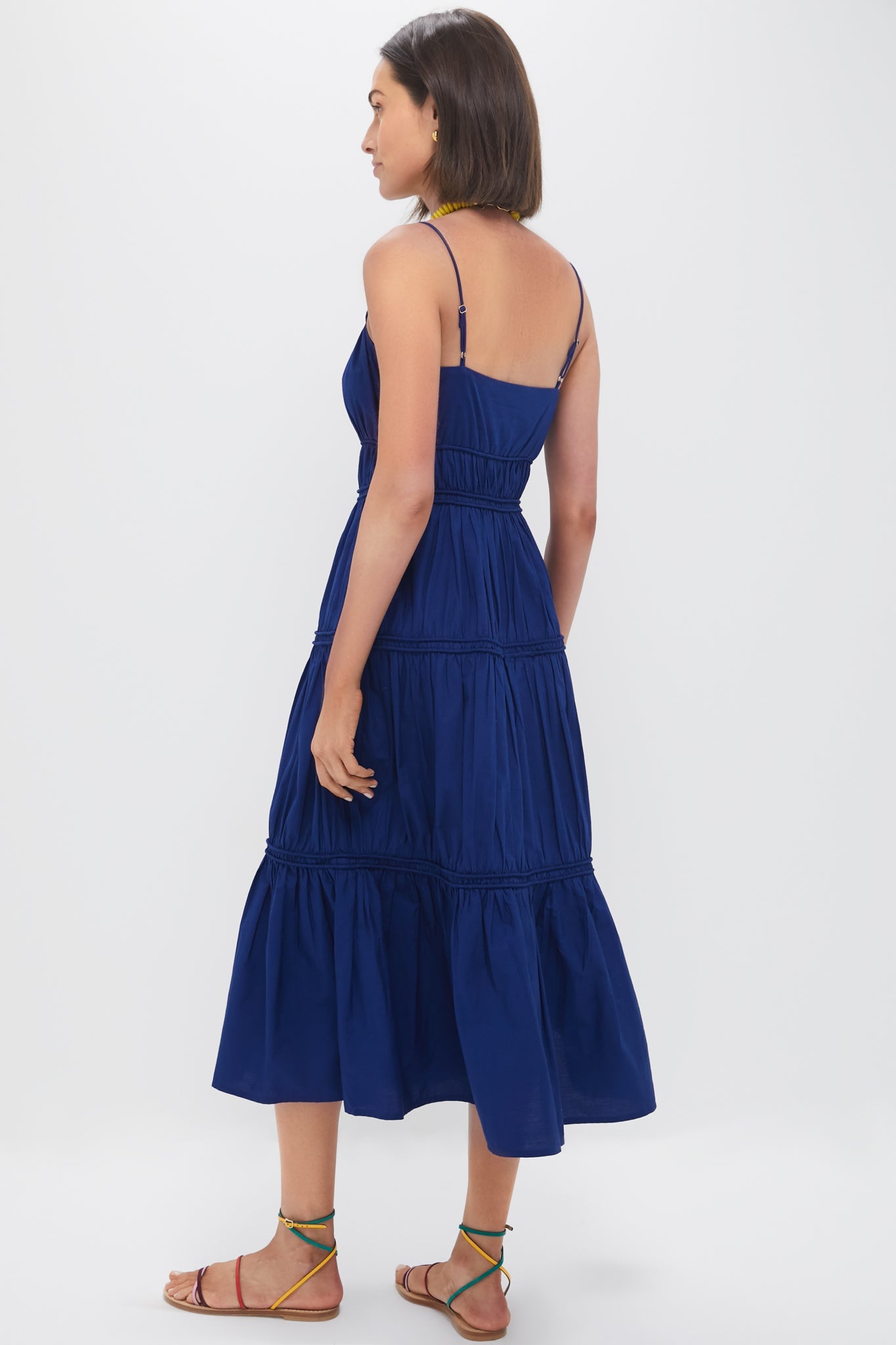 Blueberry Camden Cotton Poplin Tank Midi Dress