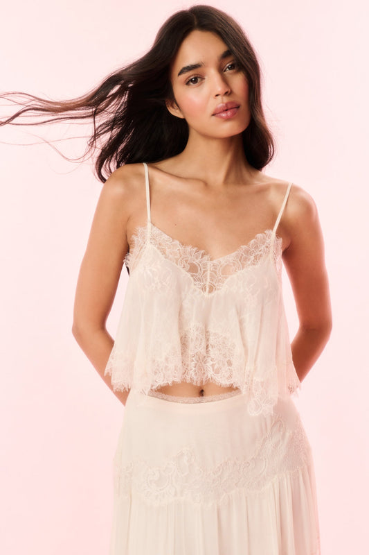 Elysia Silk Lace Top