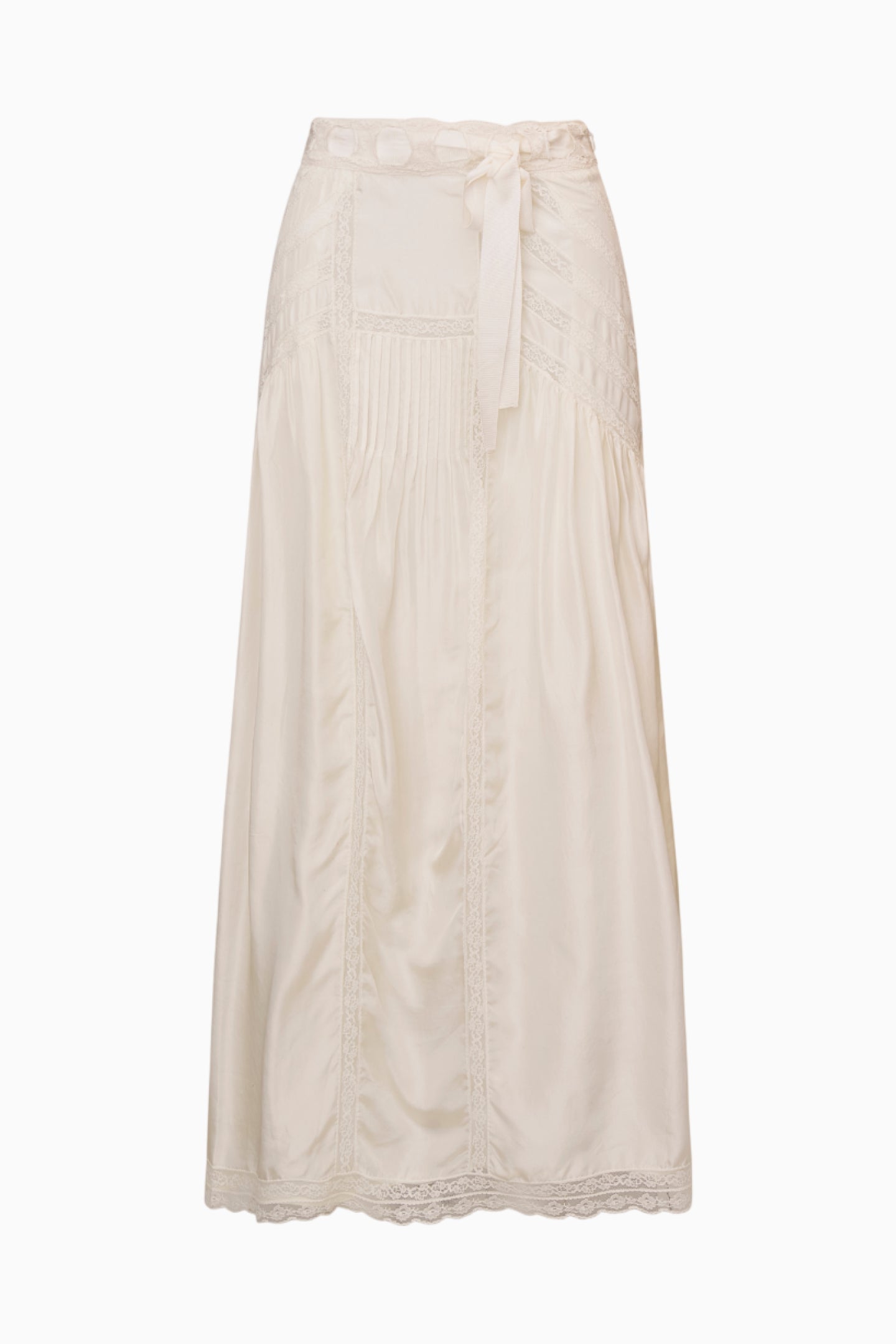 Beloria Silk Lace-Detailed Maxi Skirt