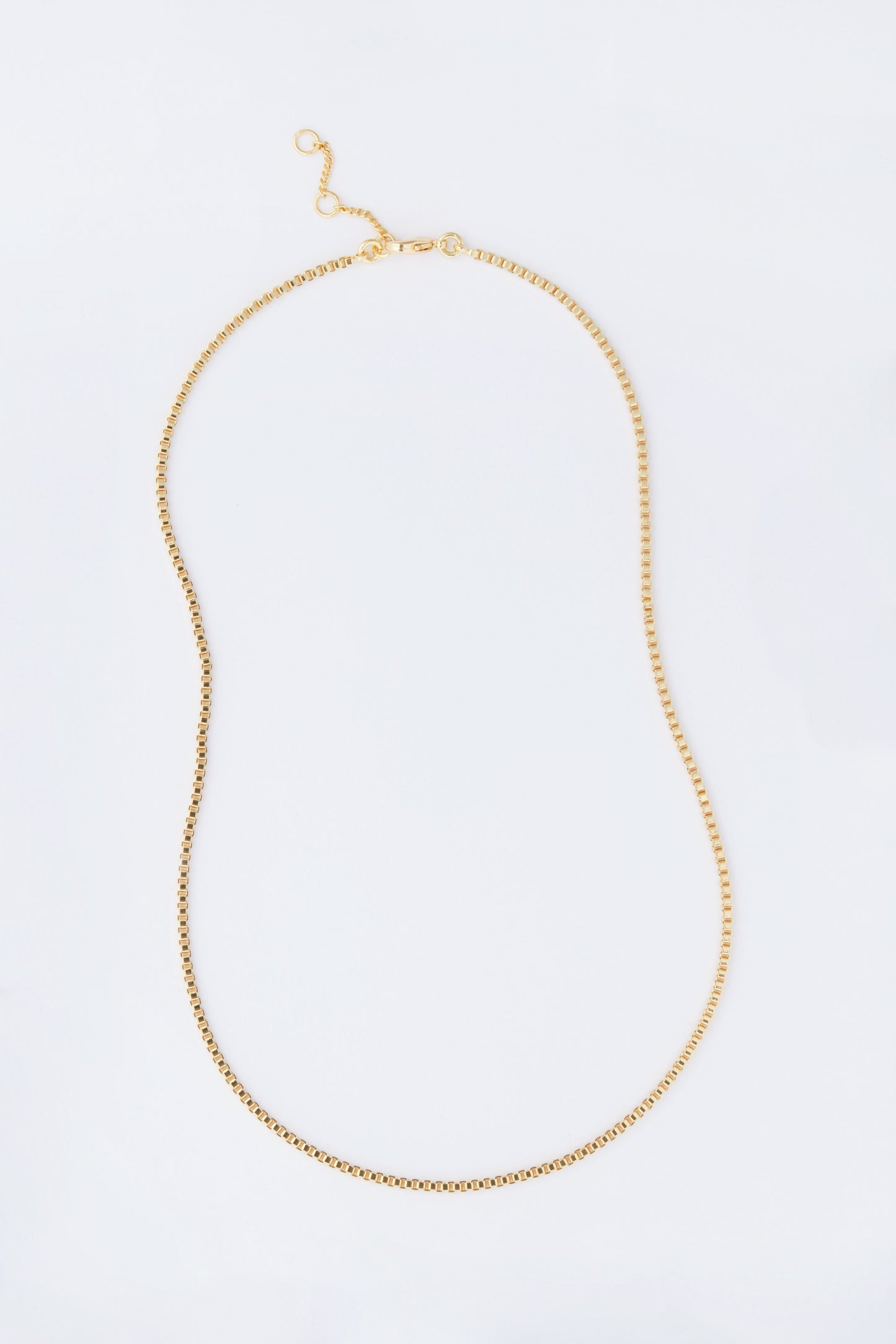 Gold Thin Box Chain Necklace