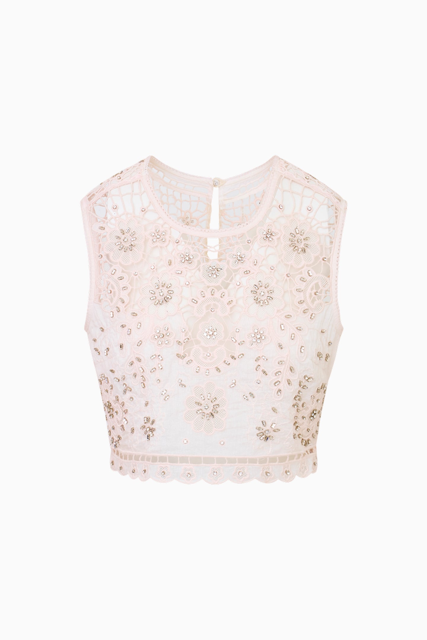 Emeryn Cropped Cotton Lace Top