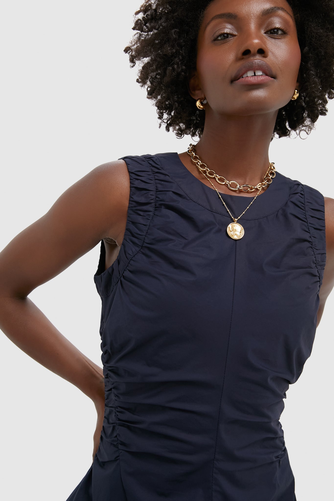 Navy Cotton Alisa Dress