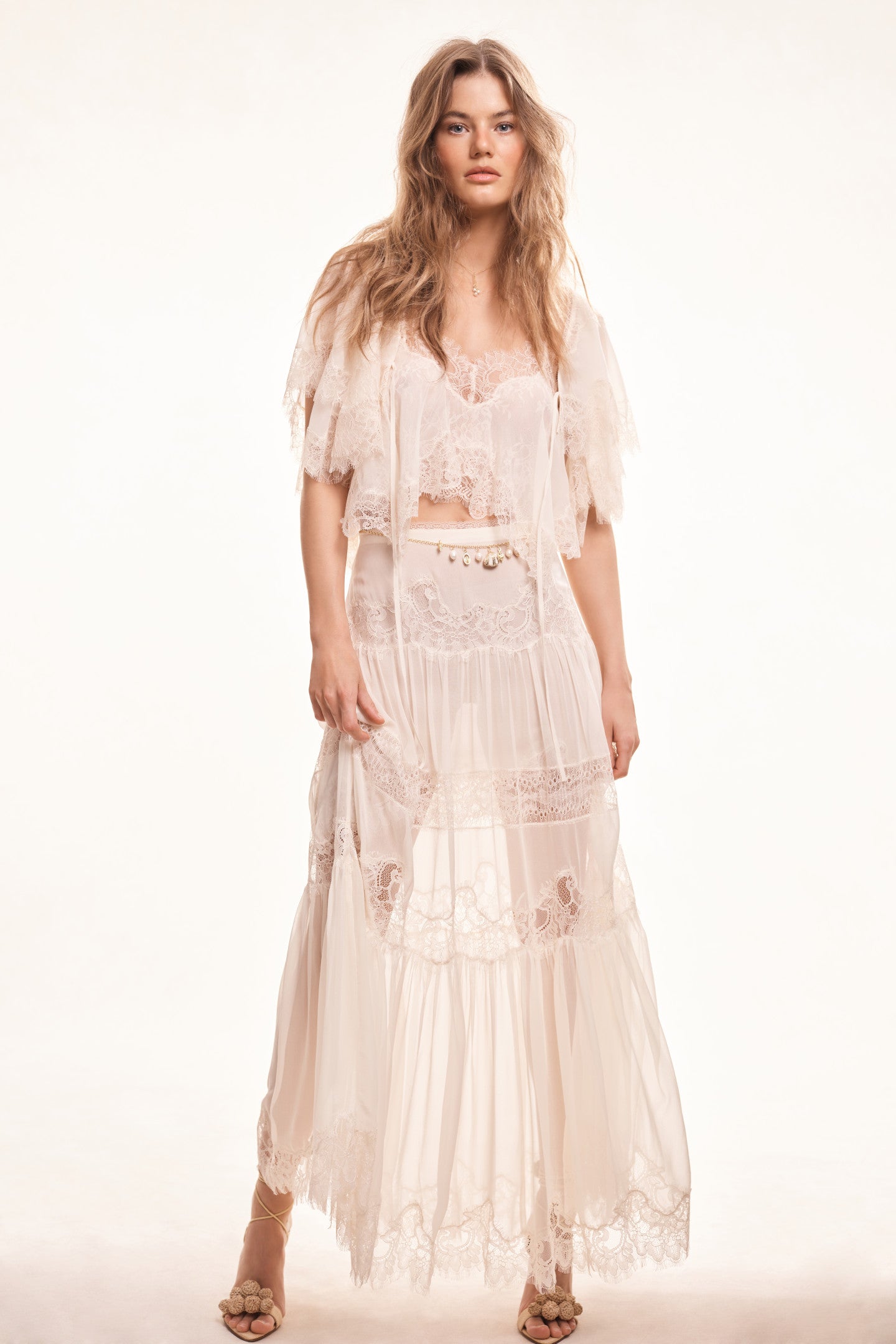 Aureline Silk Lace Maxi Skirt