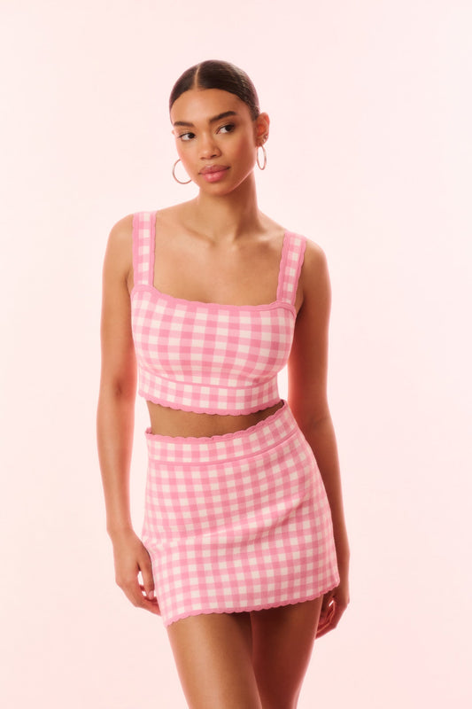 Jessyn Checkered Knit Tank