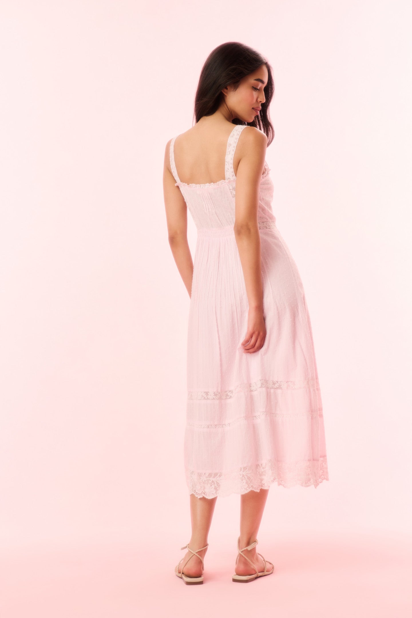 Judalon Cotton Midi Dress - BALLERINA PINK