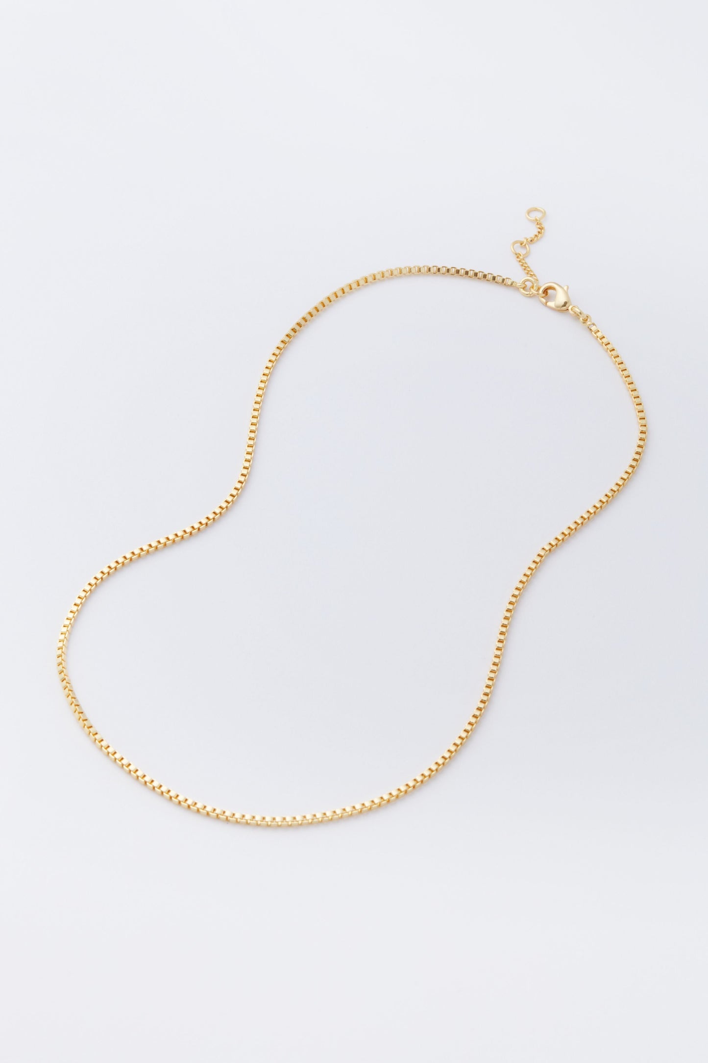 Gold Thin Box Chain Necklace