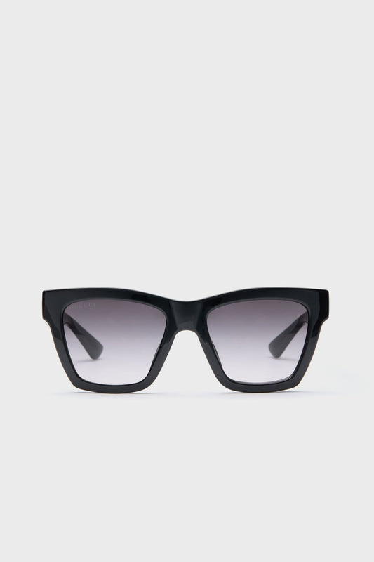 Black Gradient Lens Square Frame Sunglasses