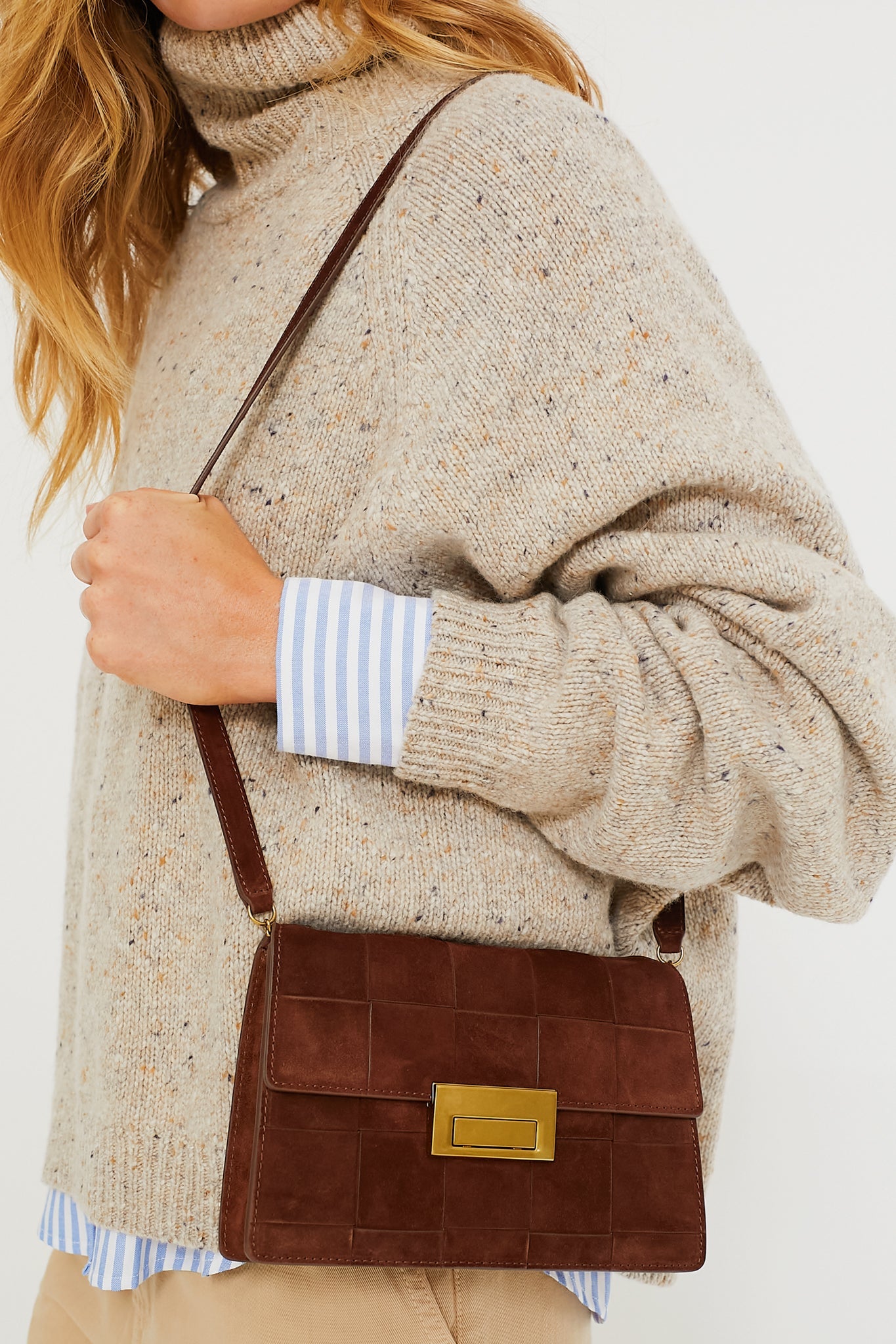 Espresso Suede Delphine Crossbody