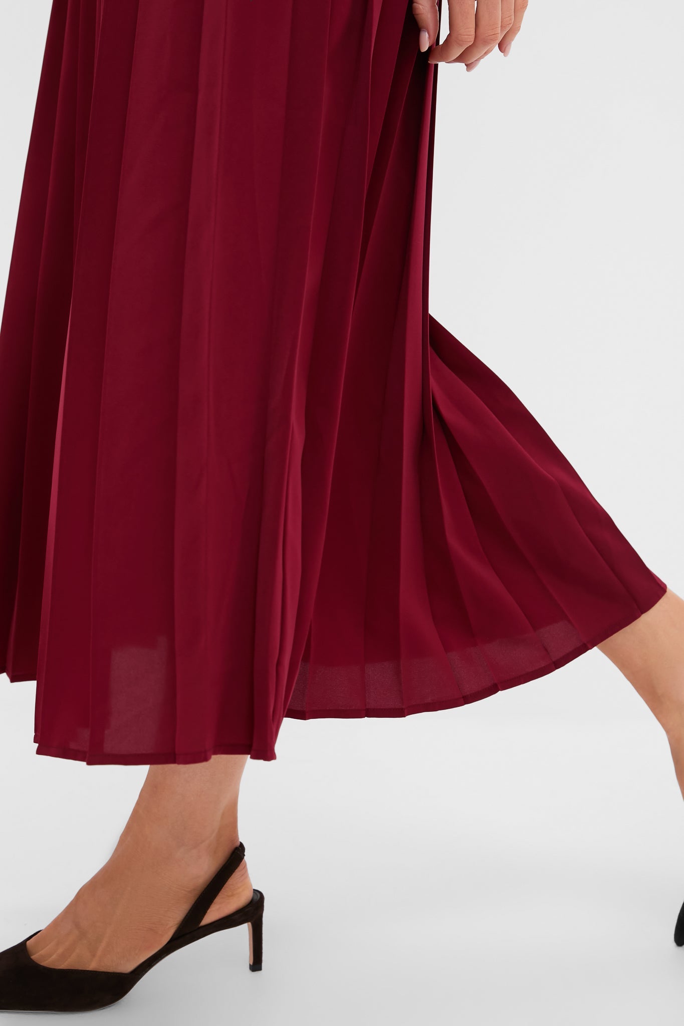 Berry Long Peplum Dress
