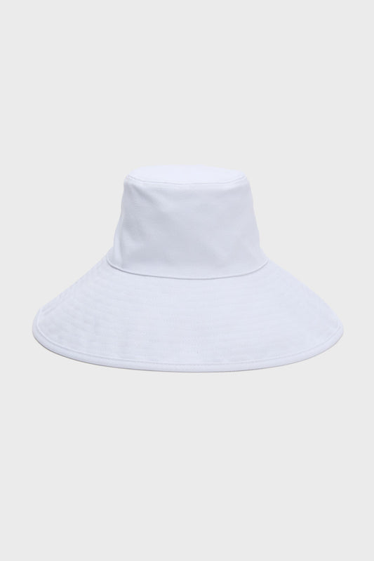 White Livvy Canvas Sunhat with Removable Chinstrap