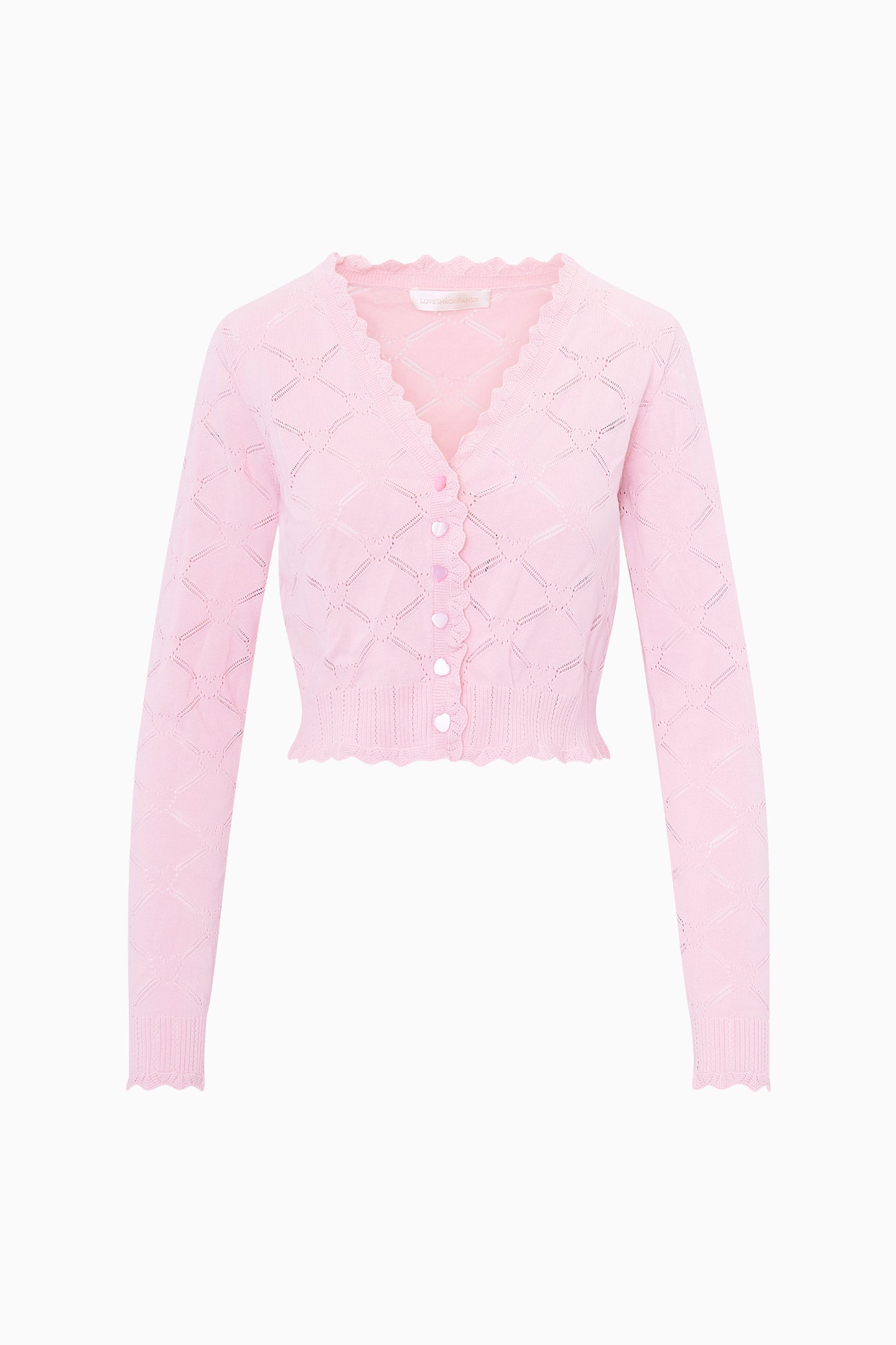 Petra Knit Heart Argyle Cardigan - VELOUR PINK