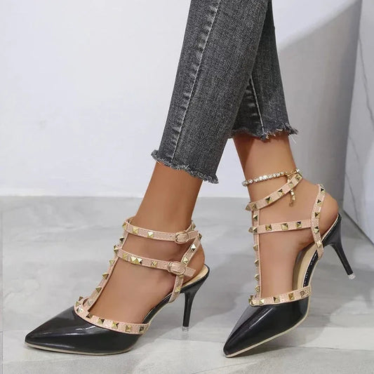 Mules Fasten Gothic Pointed Toe Tall Heel