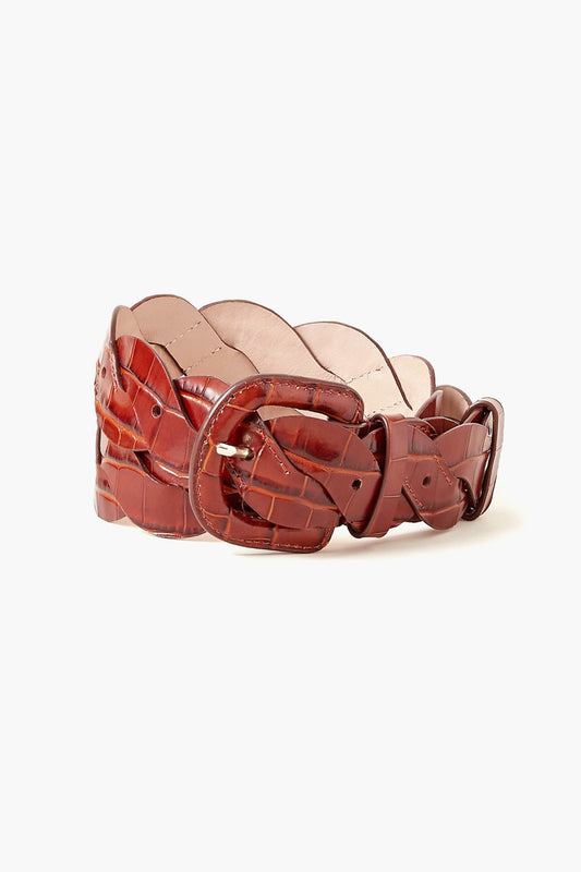 Chestnut Deidre Wavy Pieced Belt